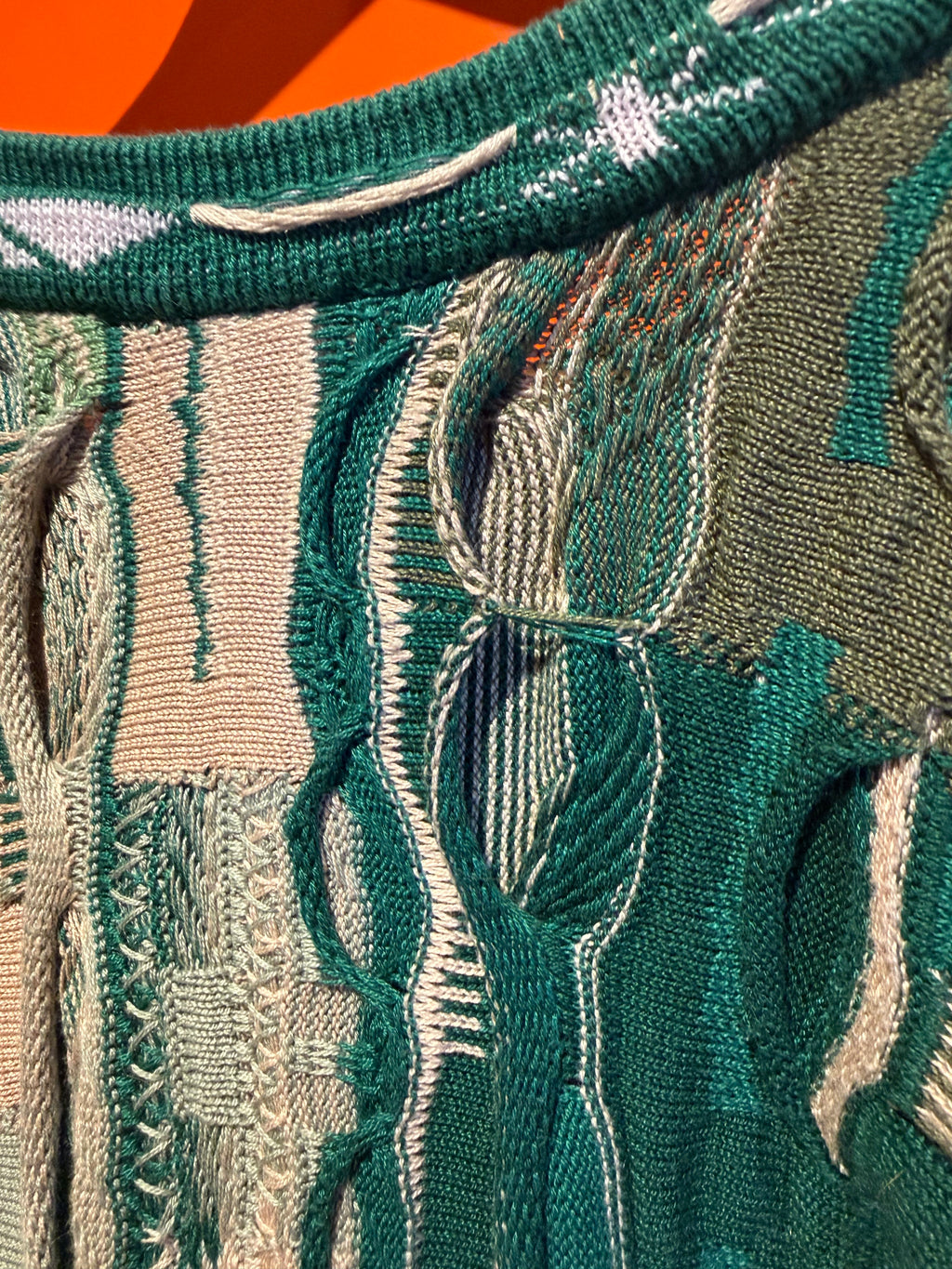 Vintage Coogi V Neck Green Sweater: Medium