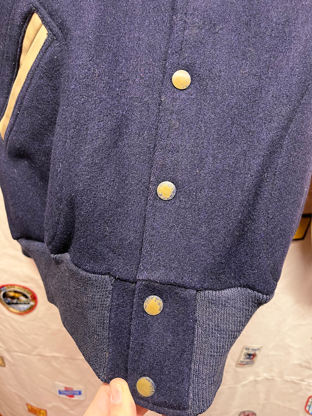 Vintage Oakland City College Indiana 1959 Navy Wool Letterman Jacket: Large