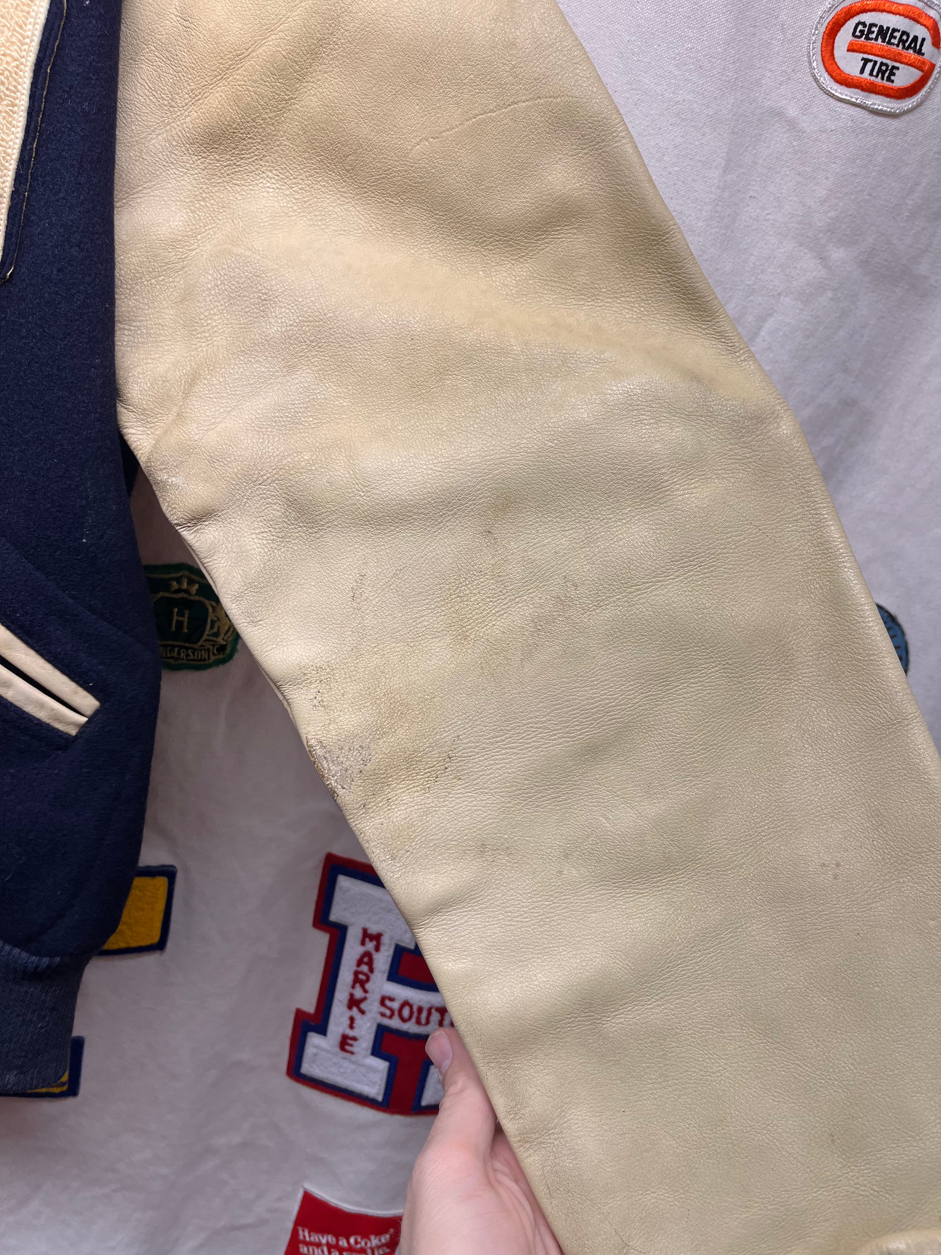 Vintage Oakland City College Indiana 1959 Navy Wool Letterman Jacket: Large