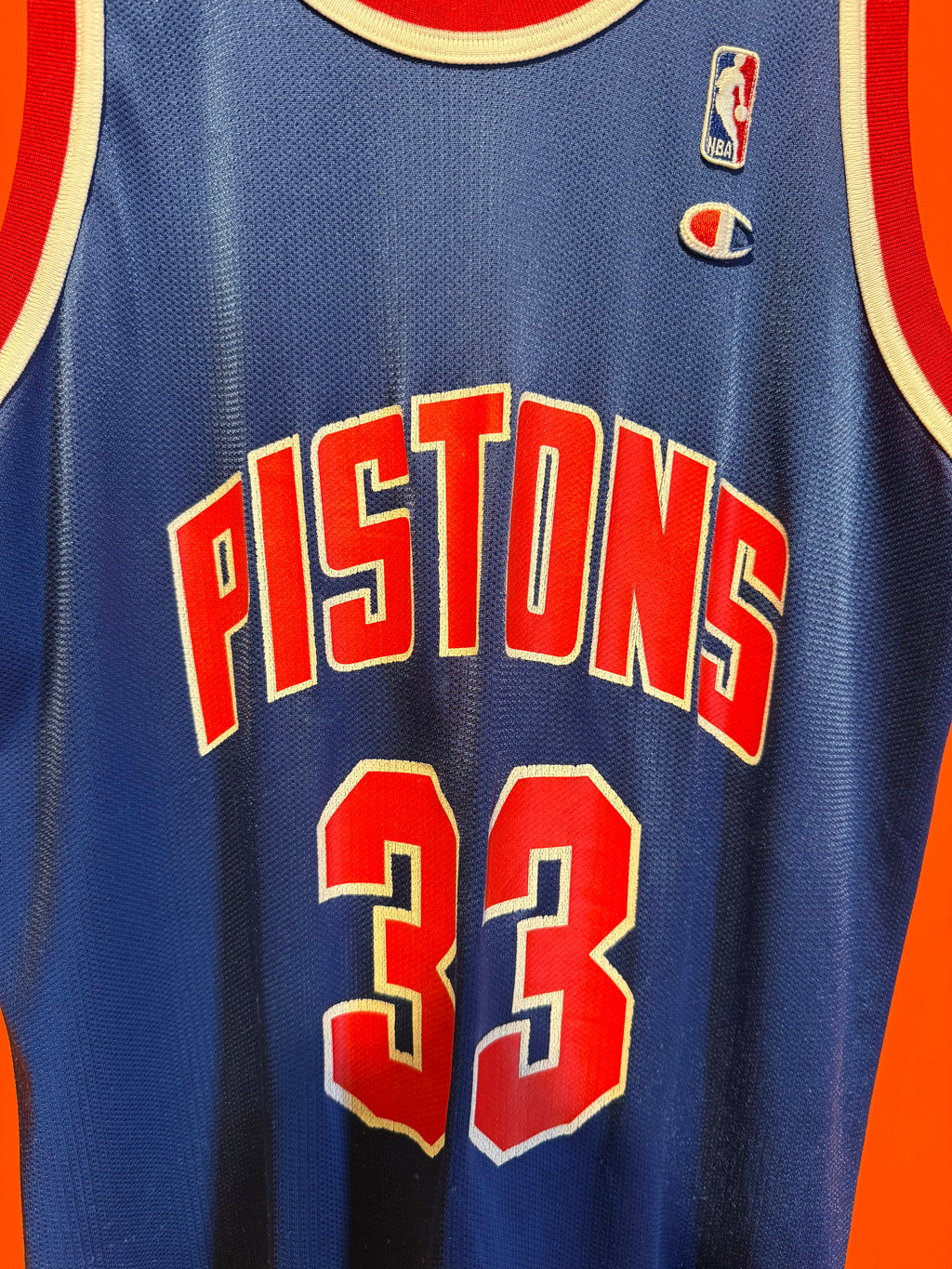 Vintage Detroit Pistons Grant Hill Blue Champion Basketball Jersey: Large