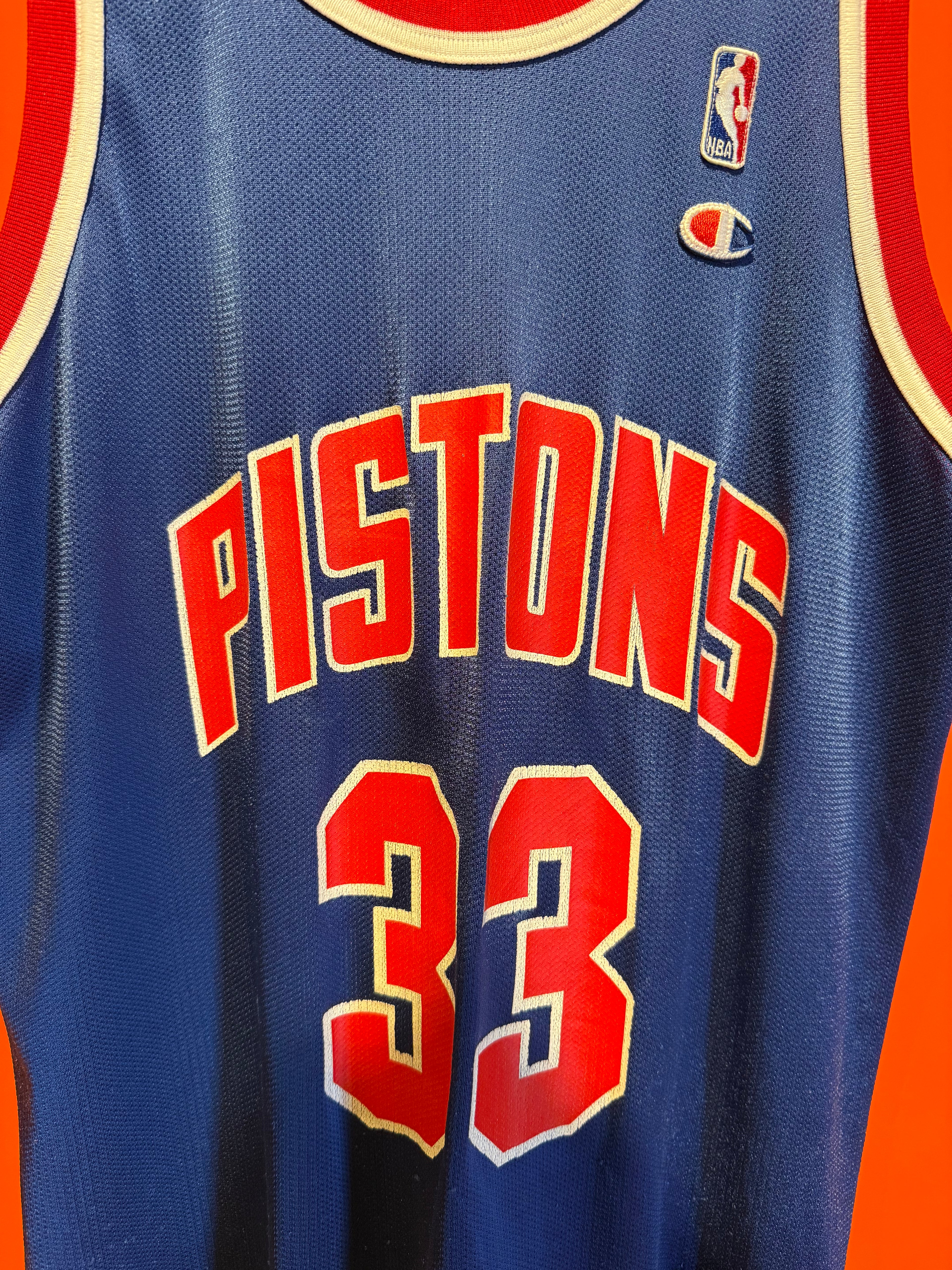 Vintage Detroit Pistons Grant Hill Blue Champion Basketball Jersey: Large