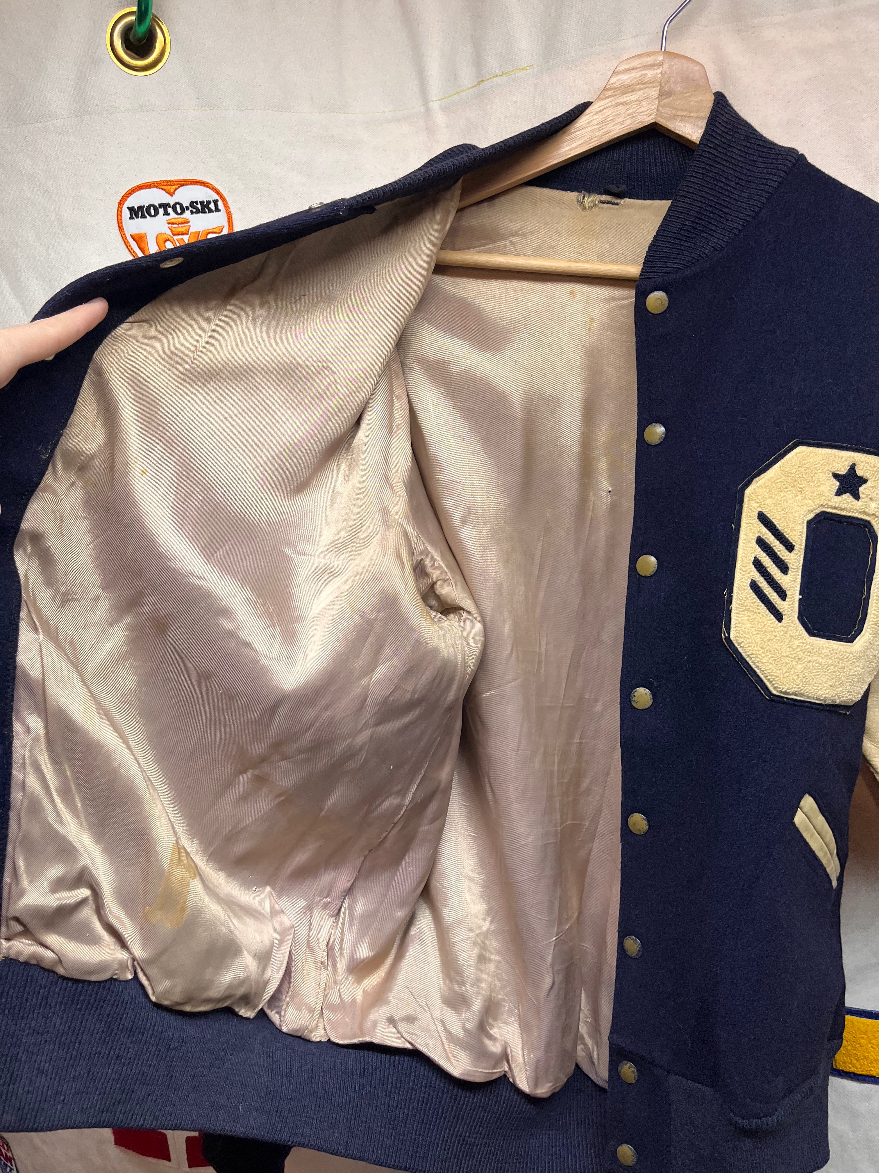 Vintage Oakland City College Indiana 1959 Navy Wool Letterman Jacket: Large