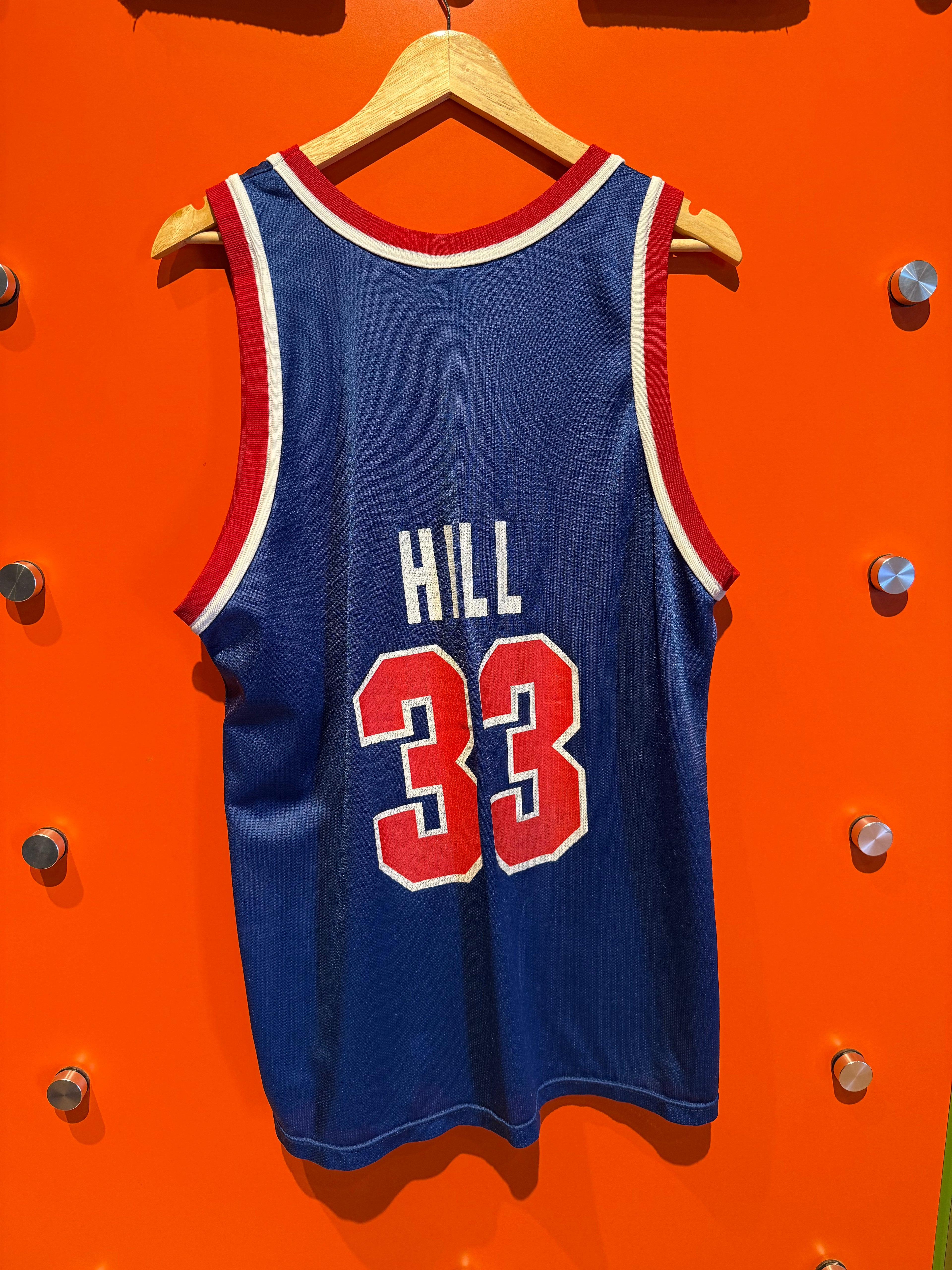 Vintage Detroit Pistons Grant Hill Blue Champion Basketball Jersey: Large