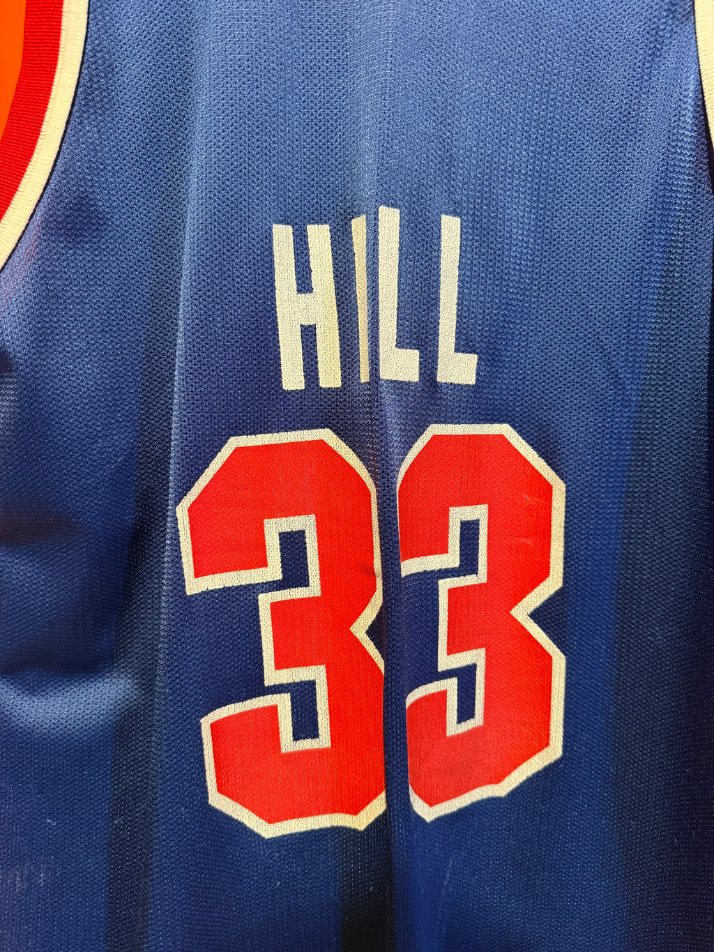 Vintage Detroit Pistons Grant Hill Blue Champion Basketball Jersey: Large