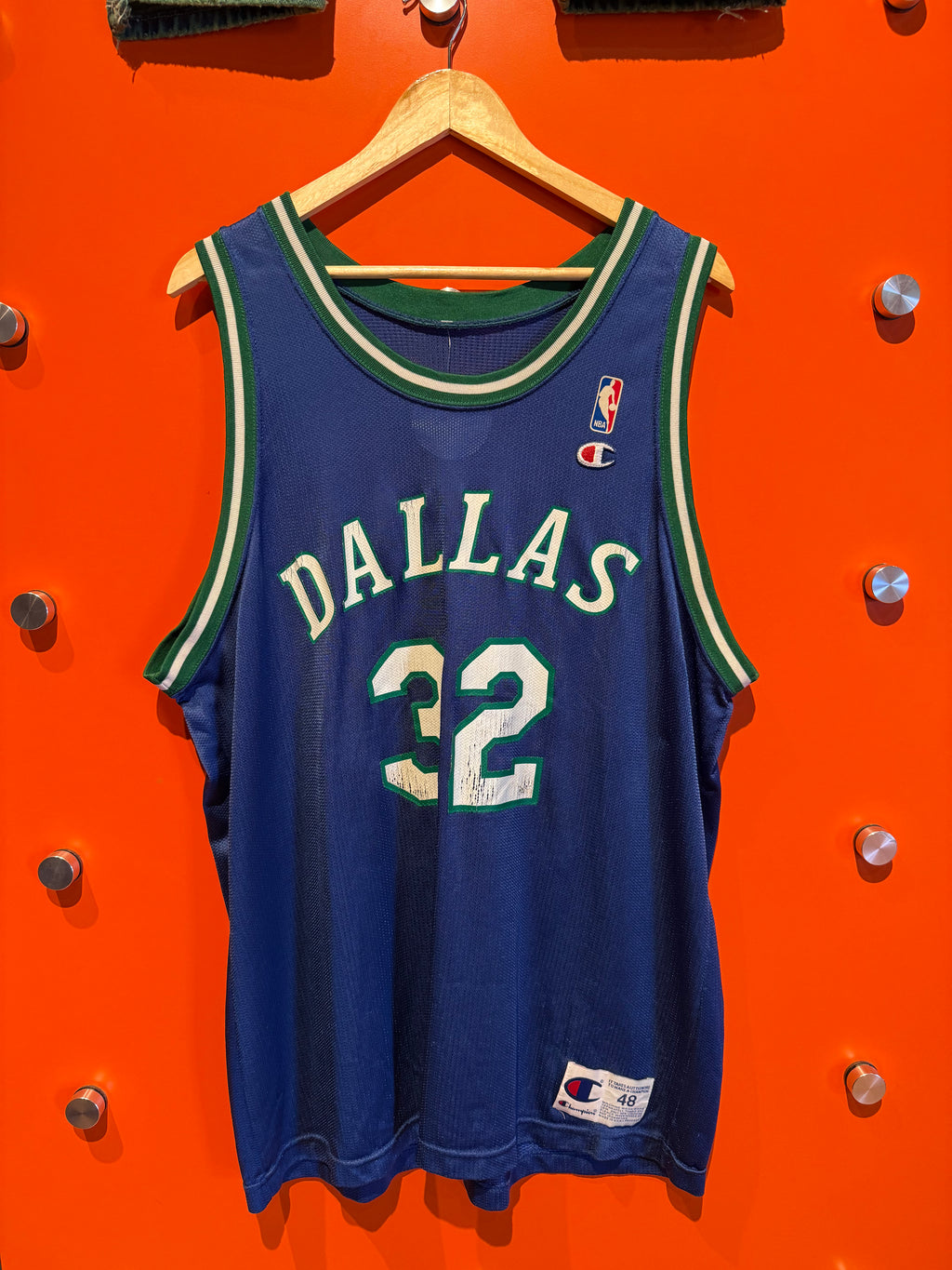 Vintage Dallas Mavericks Jamal Mashburn Blue Champion Jersey: XL