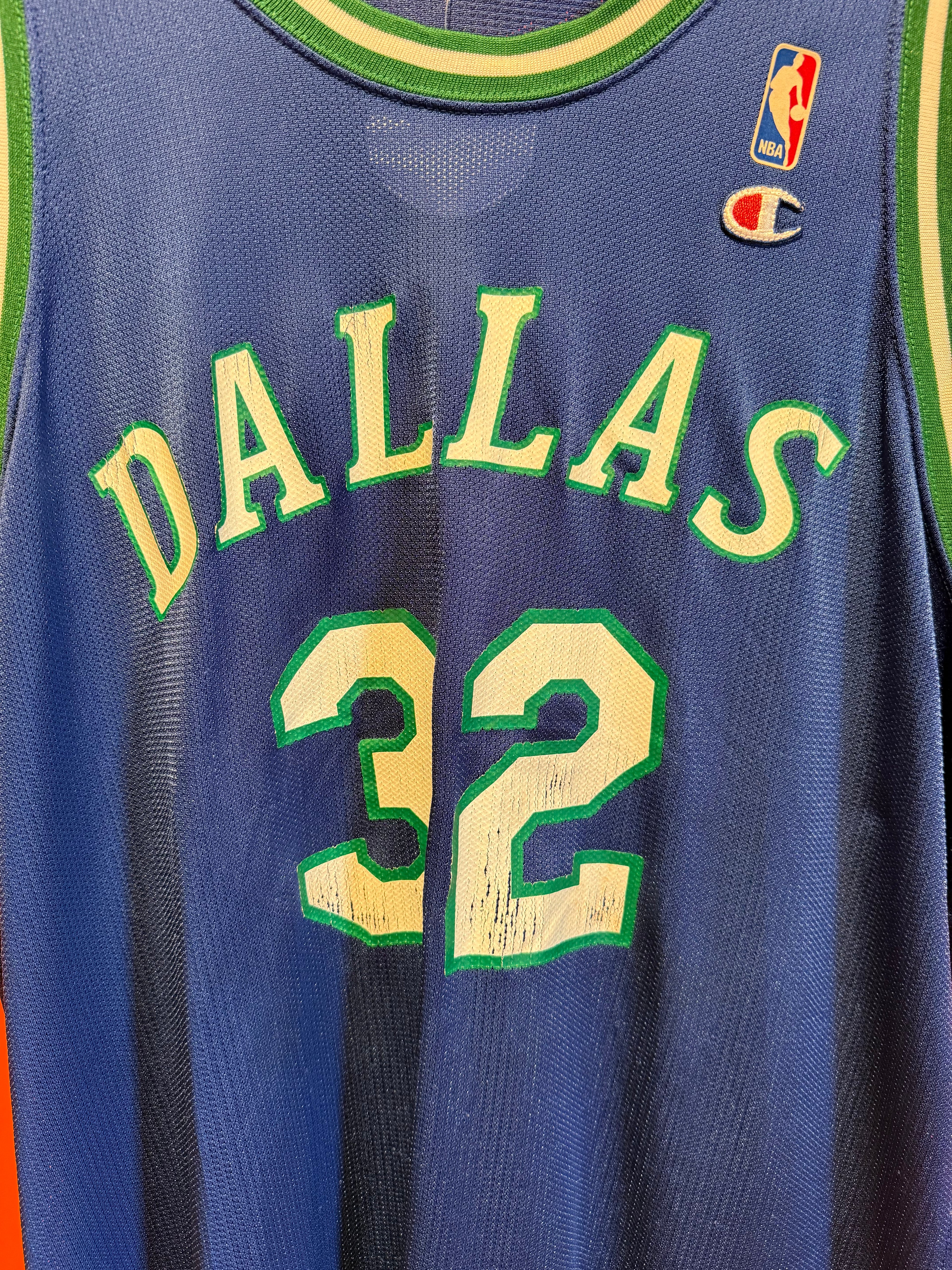 Vintage Dallas Mavericks Jamal Mashburn Blue Champion Jersey: XL