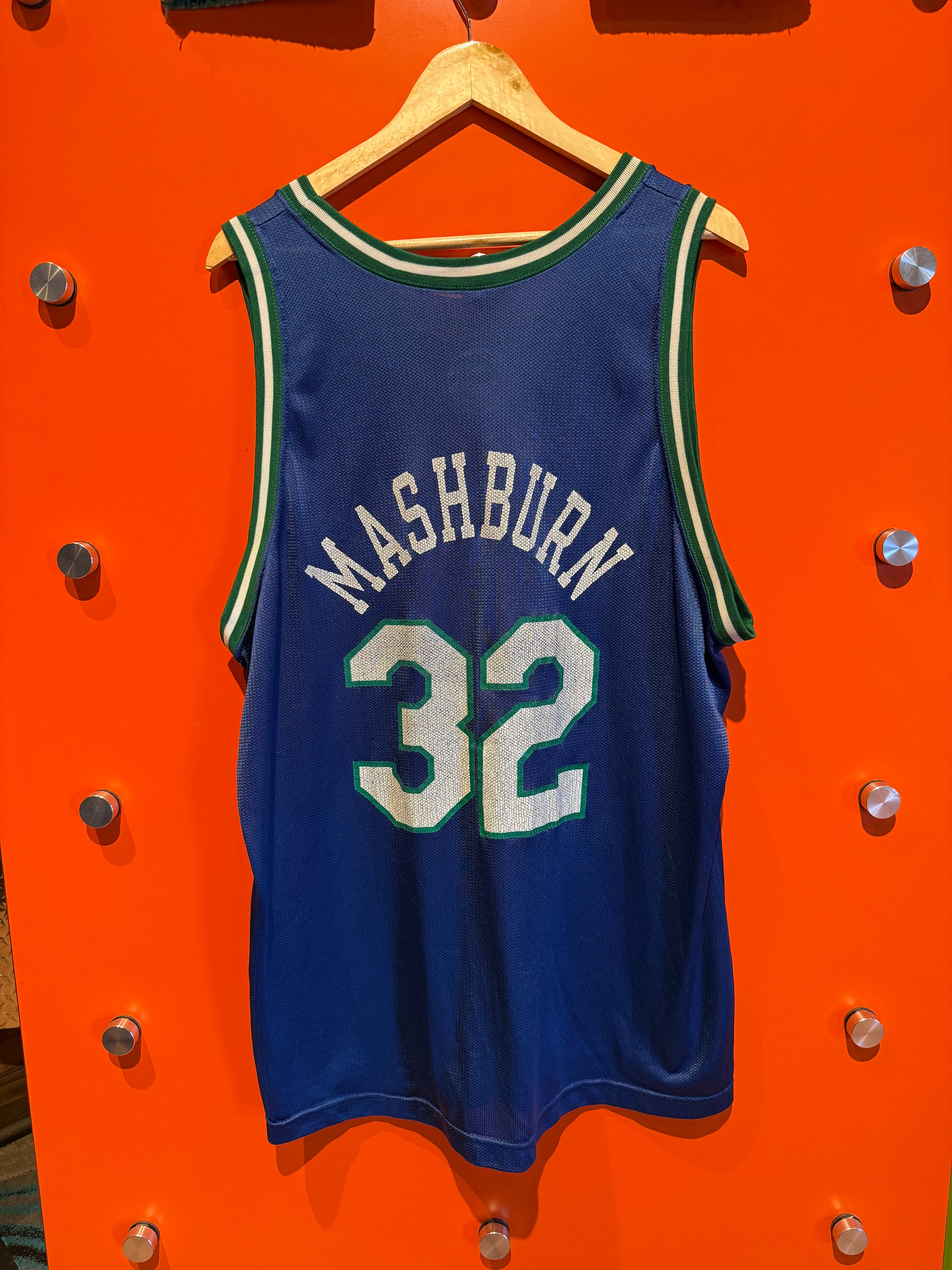 Vintage Dallas Mavericks Jamal Mashburn Blue Champion Jersey: XL