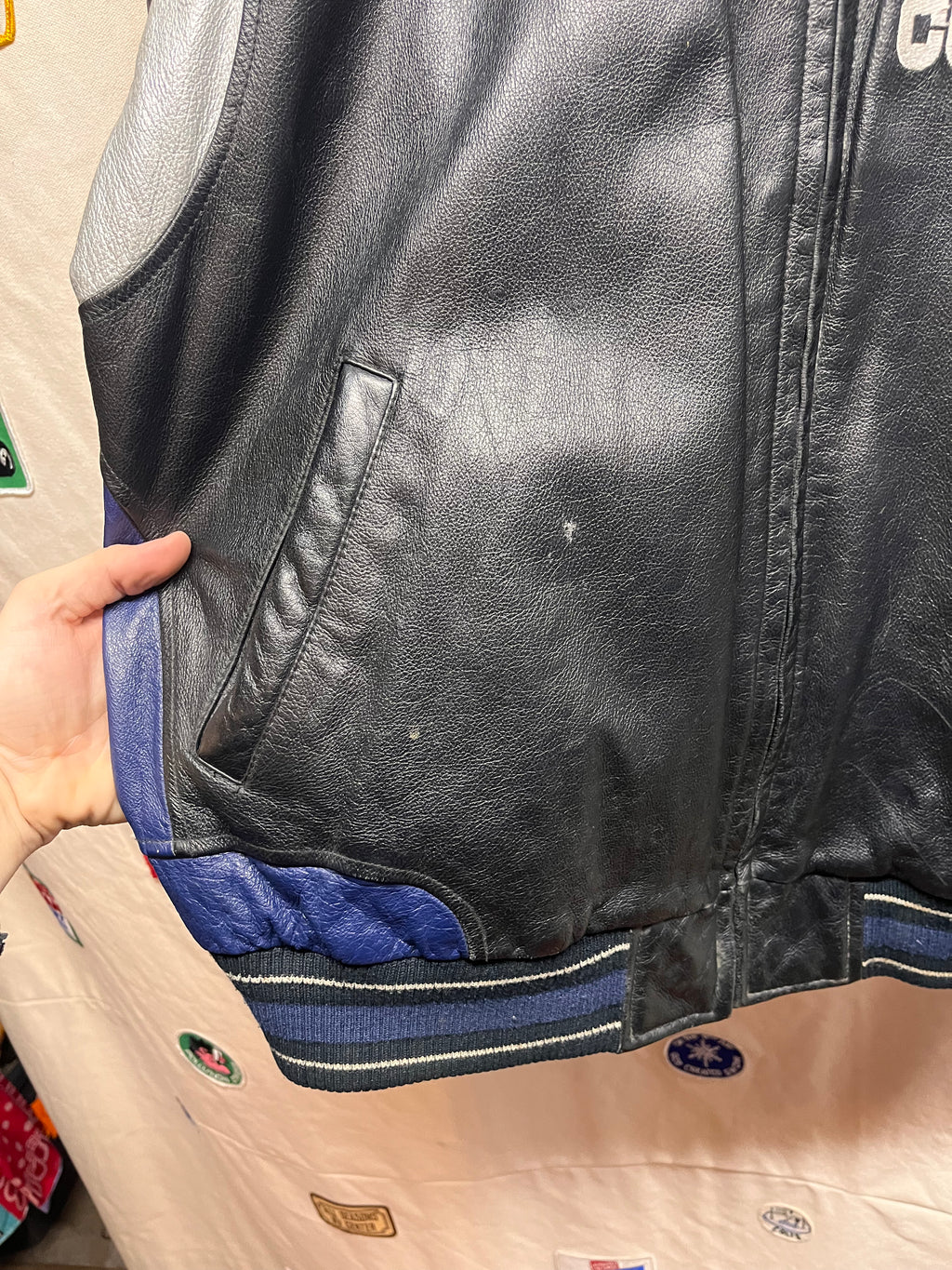 Vintage Dallas Cowboys Helmet G-III Carl Banks 90's Black Leather Jacket: XL