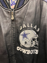 Load image into Gallery viewer, Vintage Dallas Cowboys Helmet G-III Carl Banks 90's Black Leather Jacket: XL
