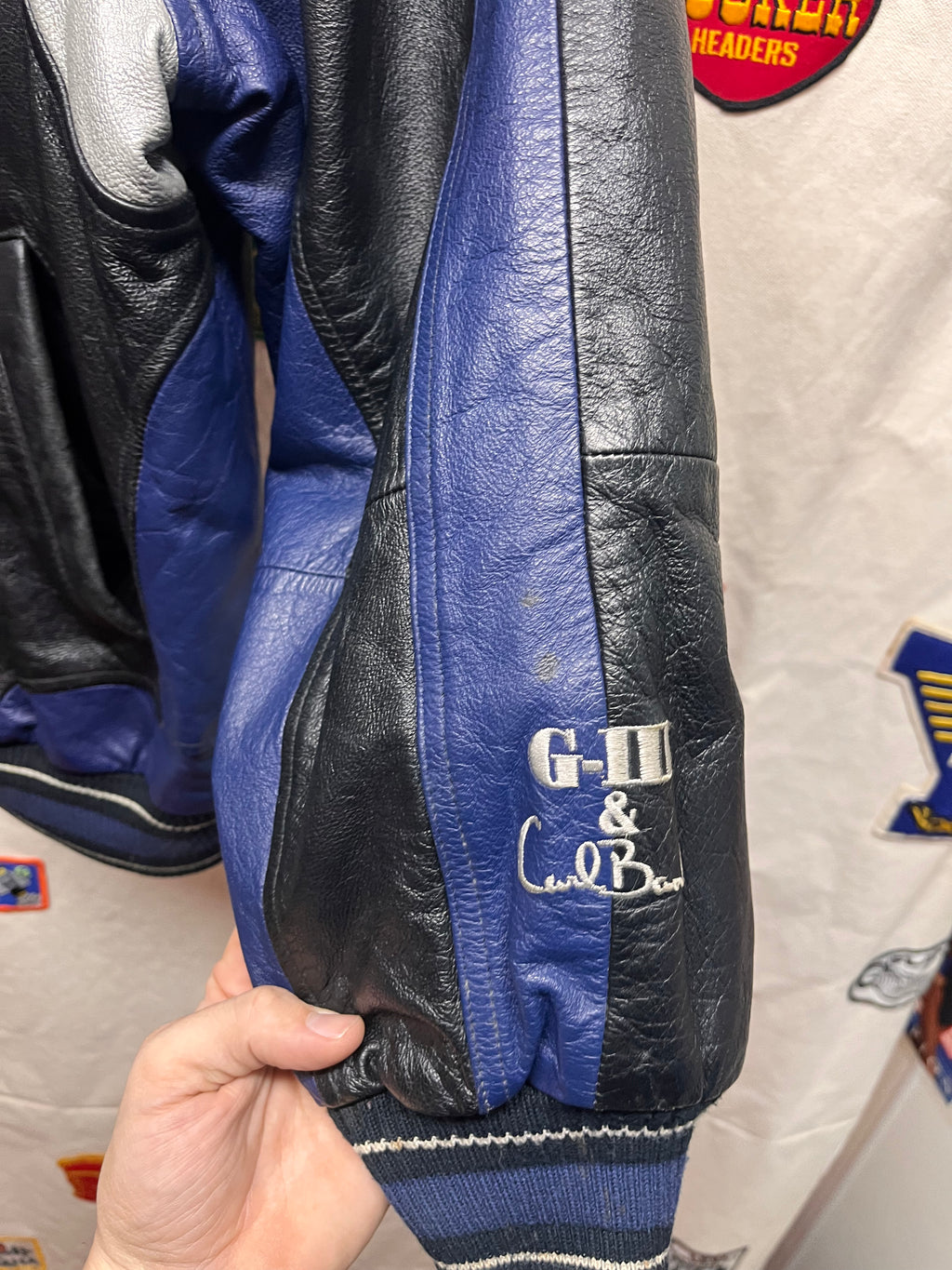 Vintage Dallas Cowboys Helmet G-III Carl Banks 90's Black Leather Jacket: XL