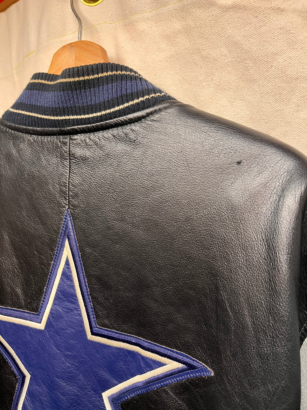 Vintage Dallas Cowboys Helmet G-III Carl Banks 90's Black Leather Jacket: XL