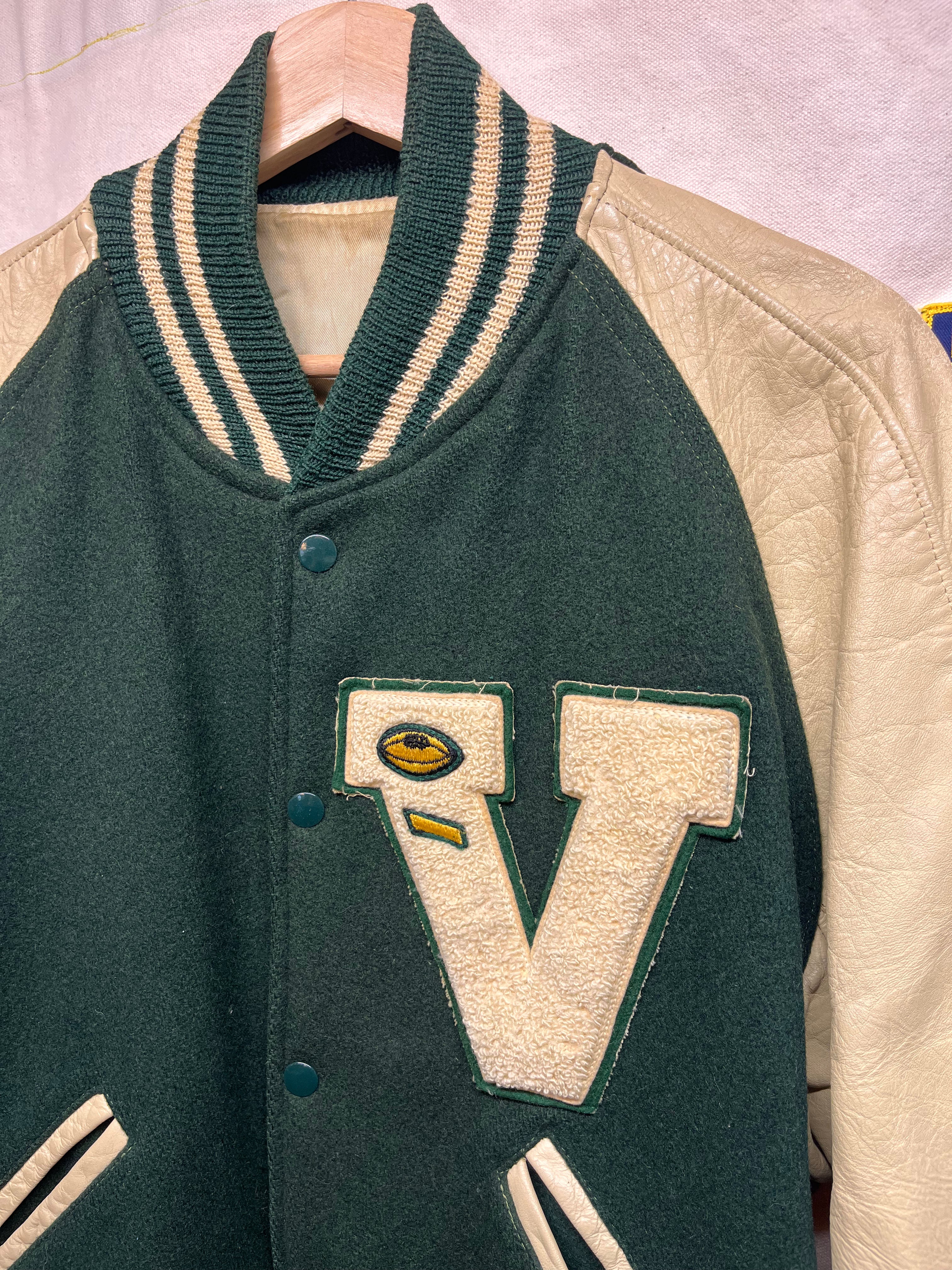 Vintage Vincennes Lincoln Alices Indiana 1969 Green Wool Lettermen Jacket: Large