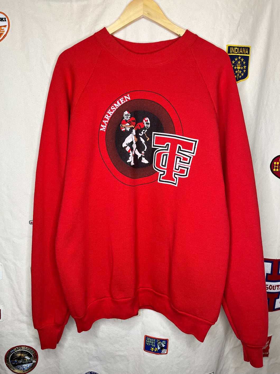 Vintage Tell City Marksmen Indiana High School Football Crewneck Sweatshirt: XXL