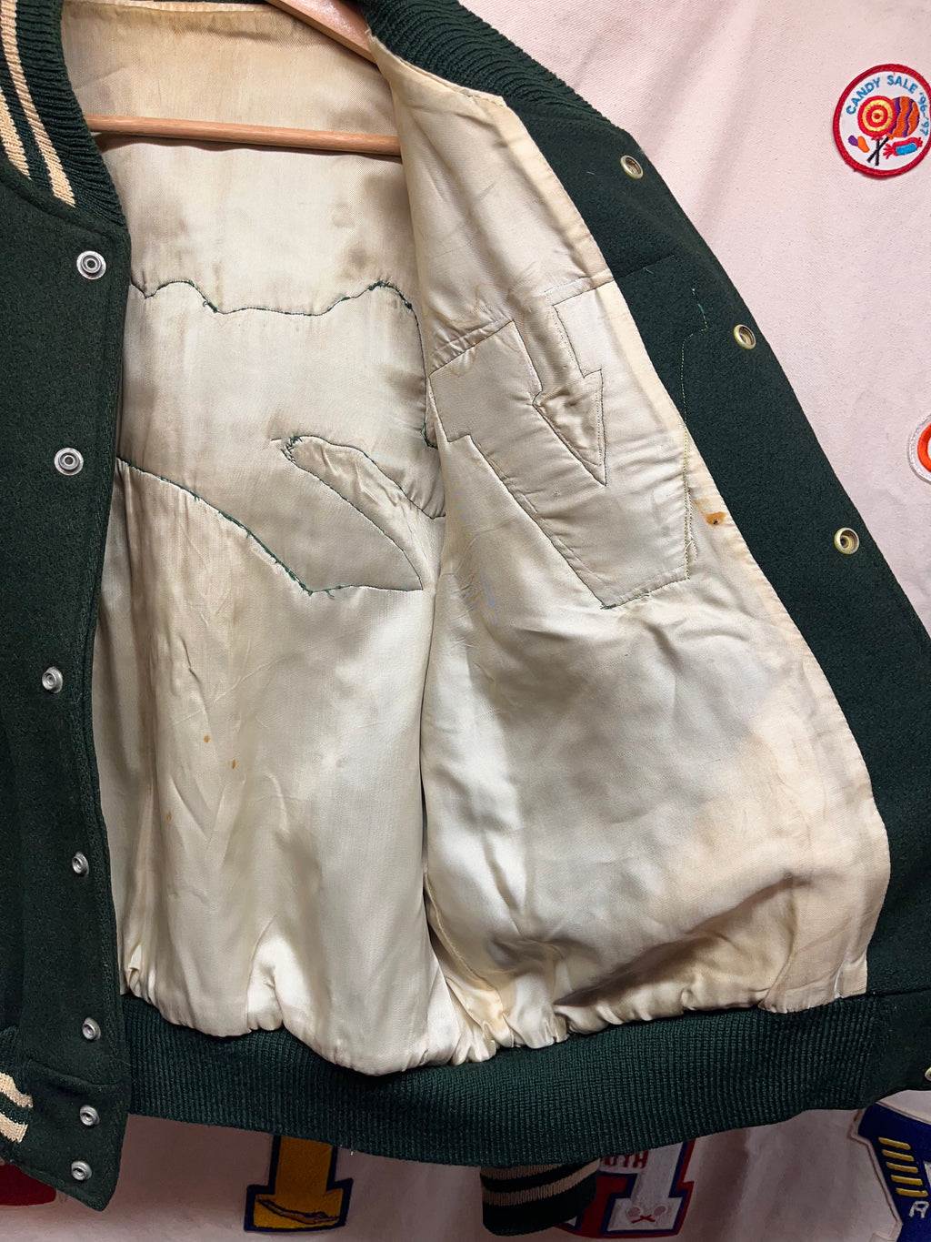 Vintage Vincennes Lincoln Alices Indiana 1969 Green Wool Lettermen Jacket: Large