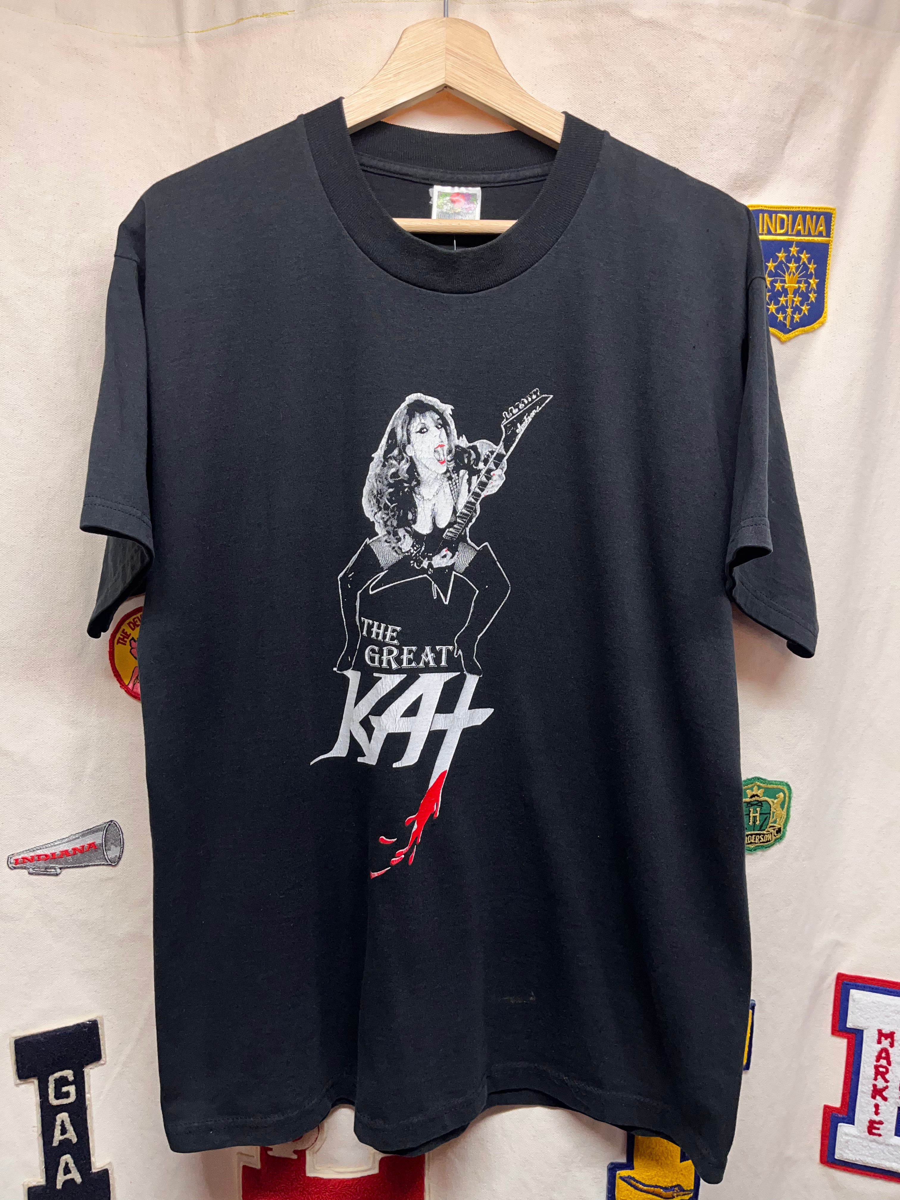 Vintage The Great Kat Metal Worship Me or Die Rock Black T-Shirt: Large