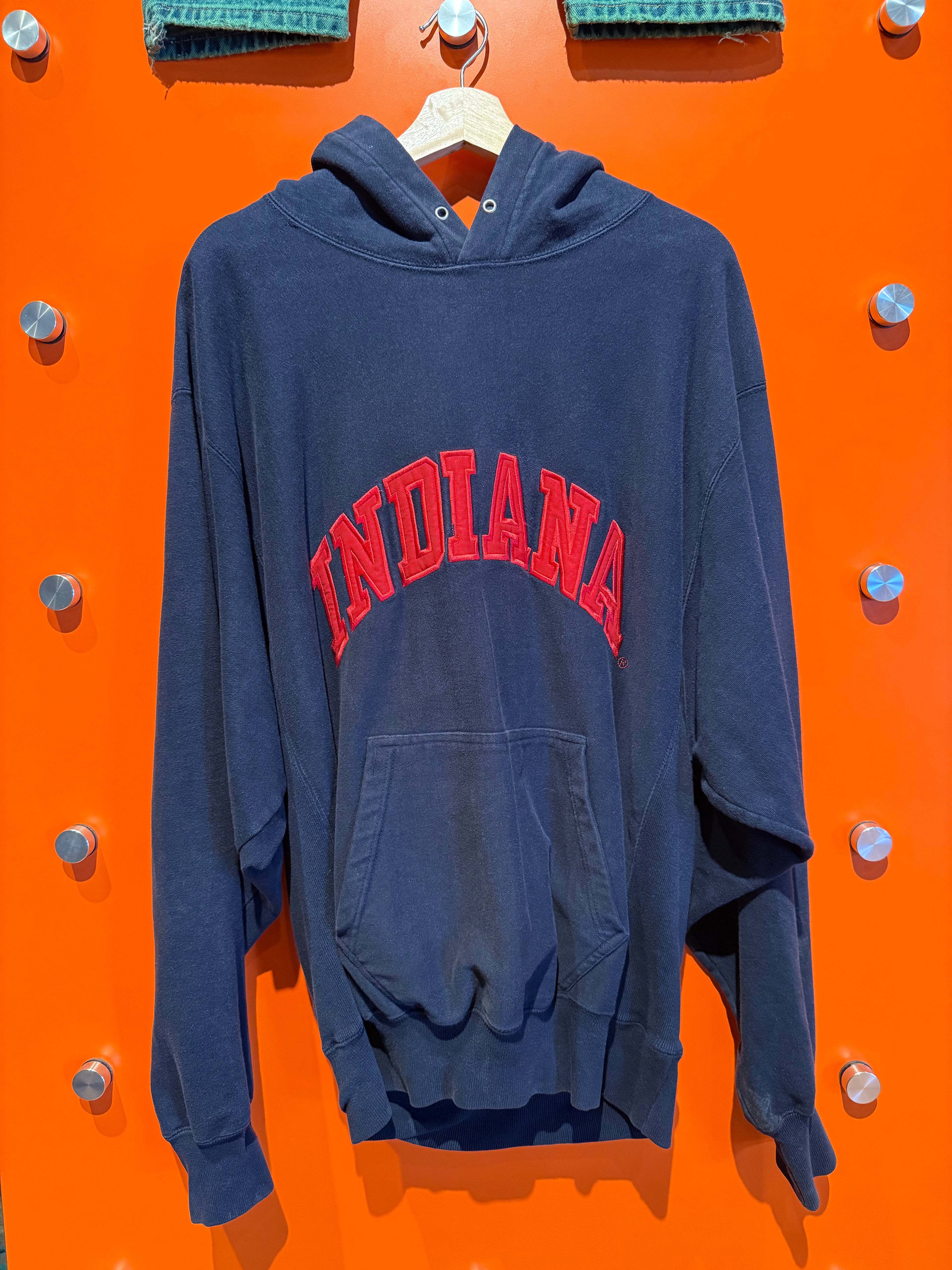 Vintage Indianan University Navy Steve and Barry's Hoodie: XL