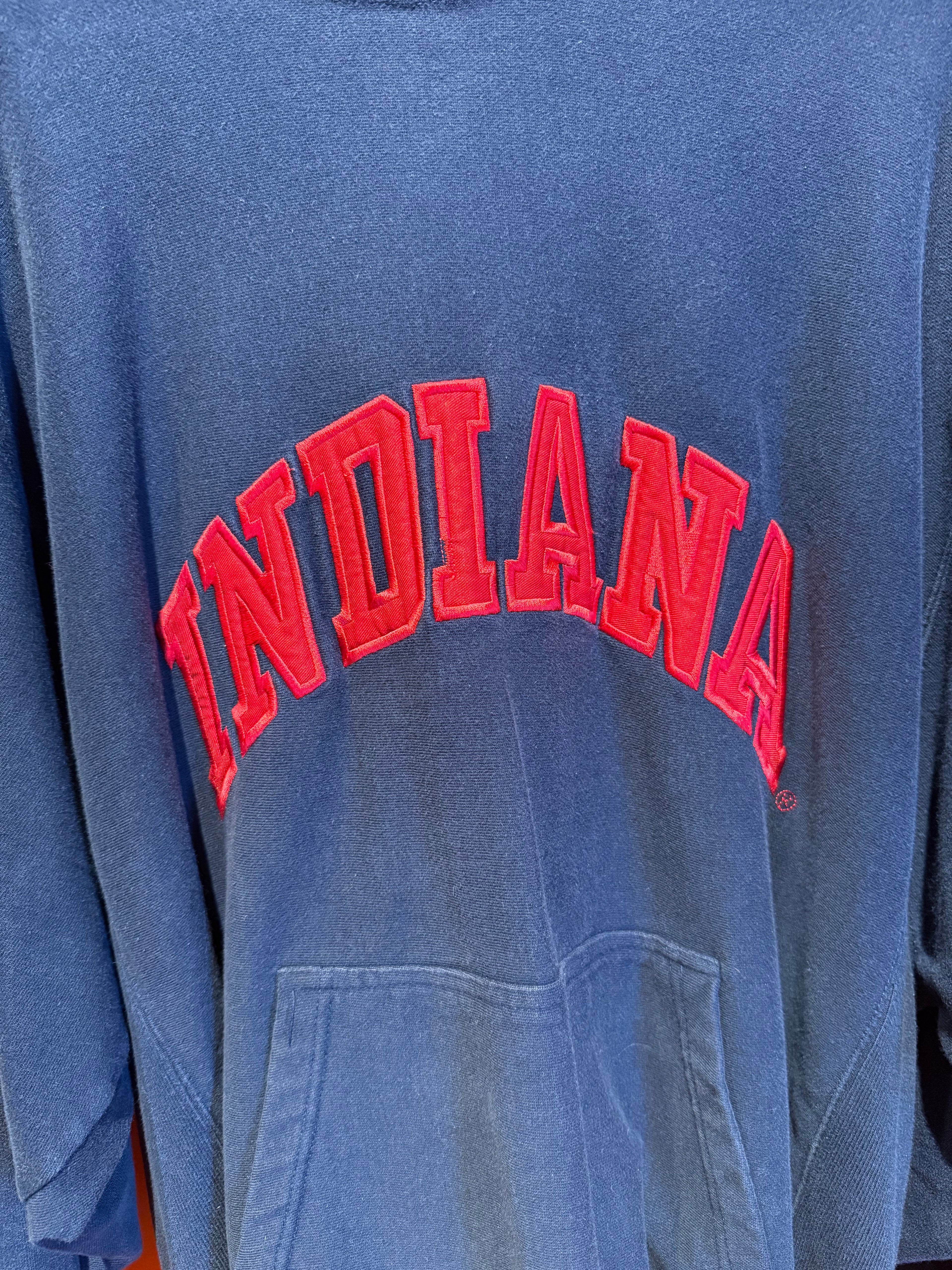 Vintage Indianan University Navy Steve and Barry's Hoodie: XL