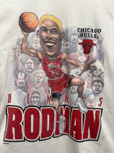 Load image into Gallery viewer, Vintage Dennis Rodman Caricature Chicago Bulls 90&#39;s White T-Shirt: Large
