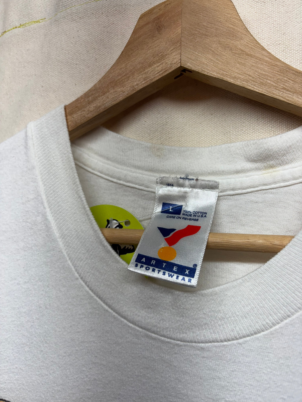 Vintage Dennis Rodman Caricature Chicago Bulls 90's White T-Shirt: Large