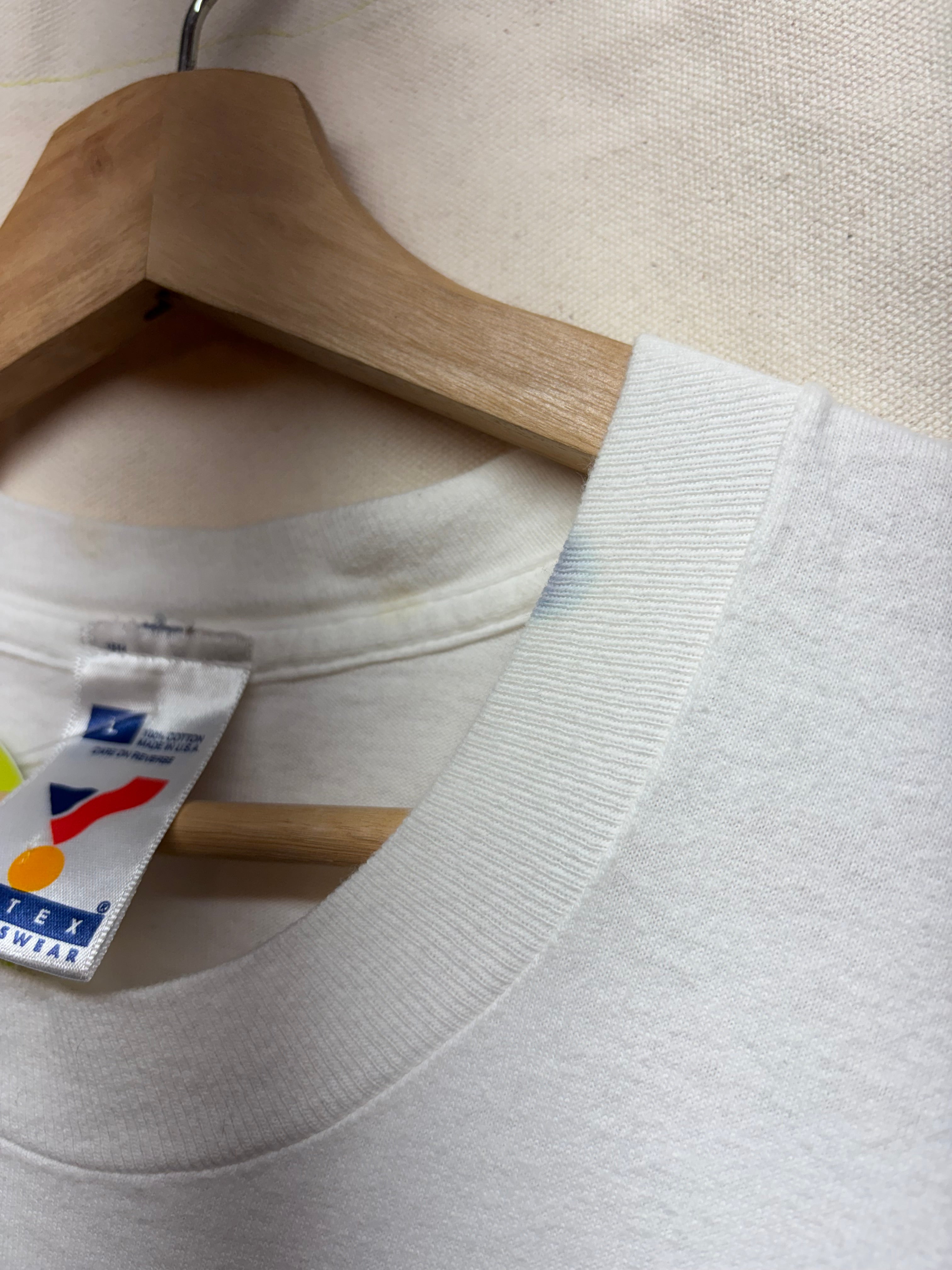 Vintage Dennis Rodman Caricature Chicago Bulls 90's White T-Shirt: Large