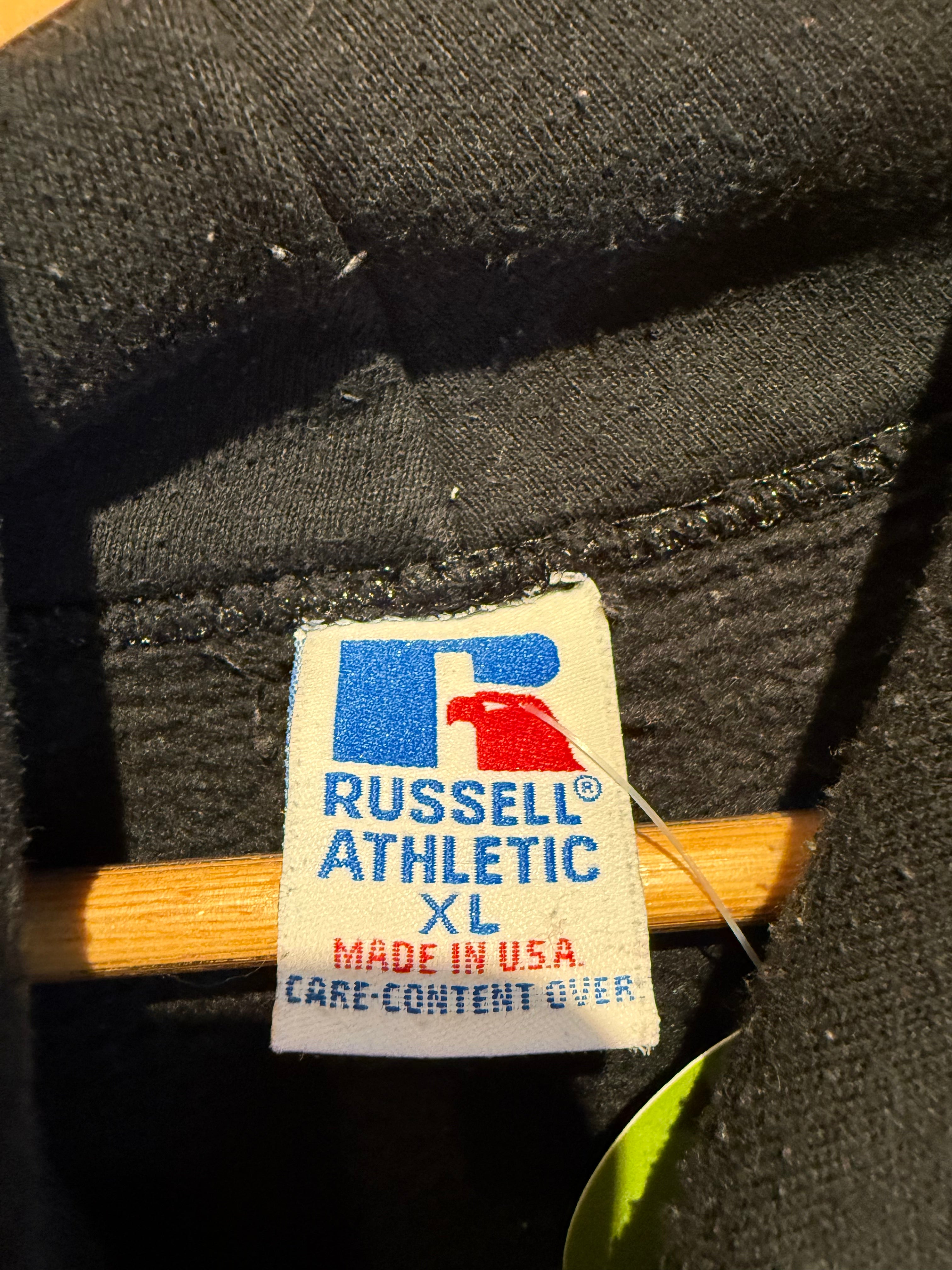 Vintage Russell Black Hoodie Middleton Razorbacks Airbrush Hoodie sweatshirt: XL