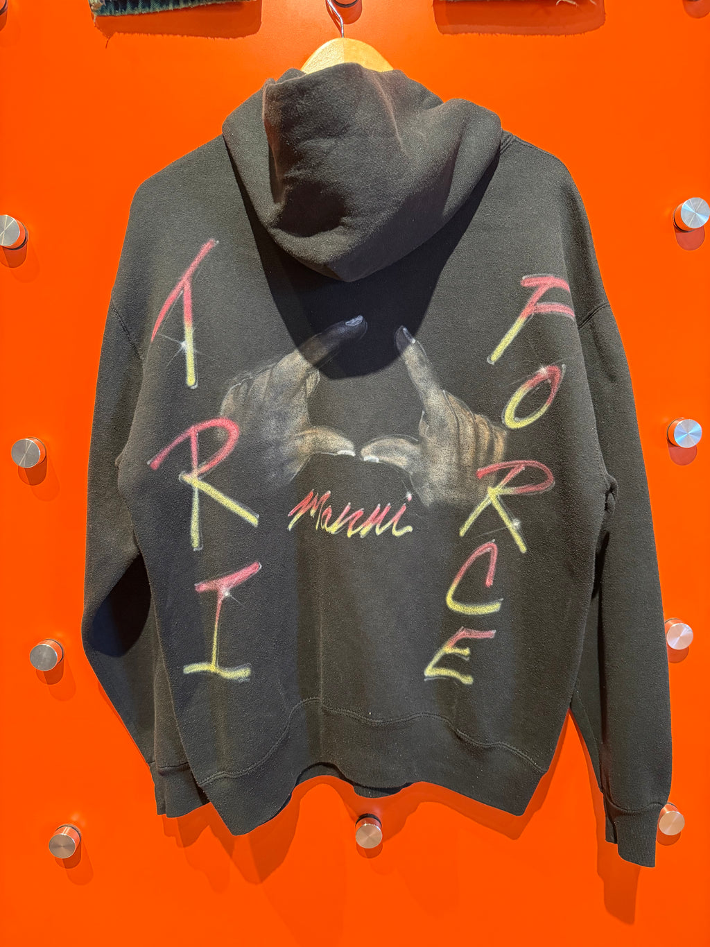 Vintage Russell Black Hoodie Middleton Razorbacks Airbrush Hoodie sweatshirt: XL