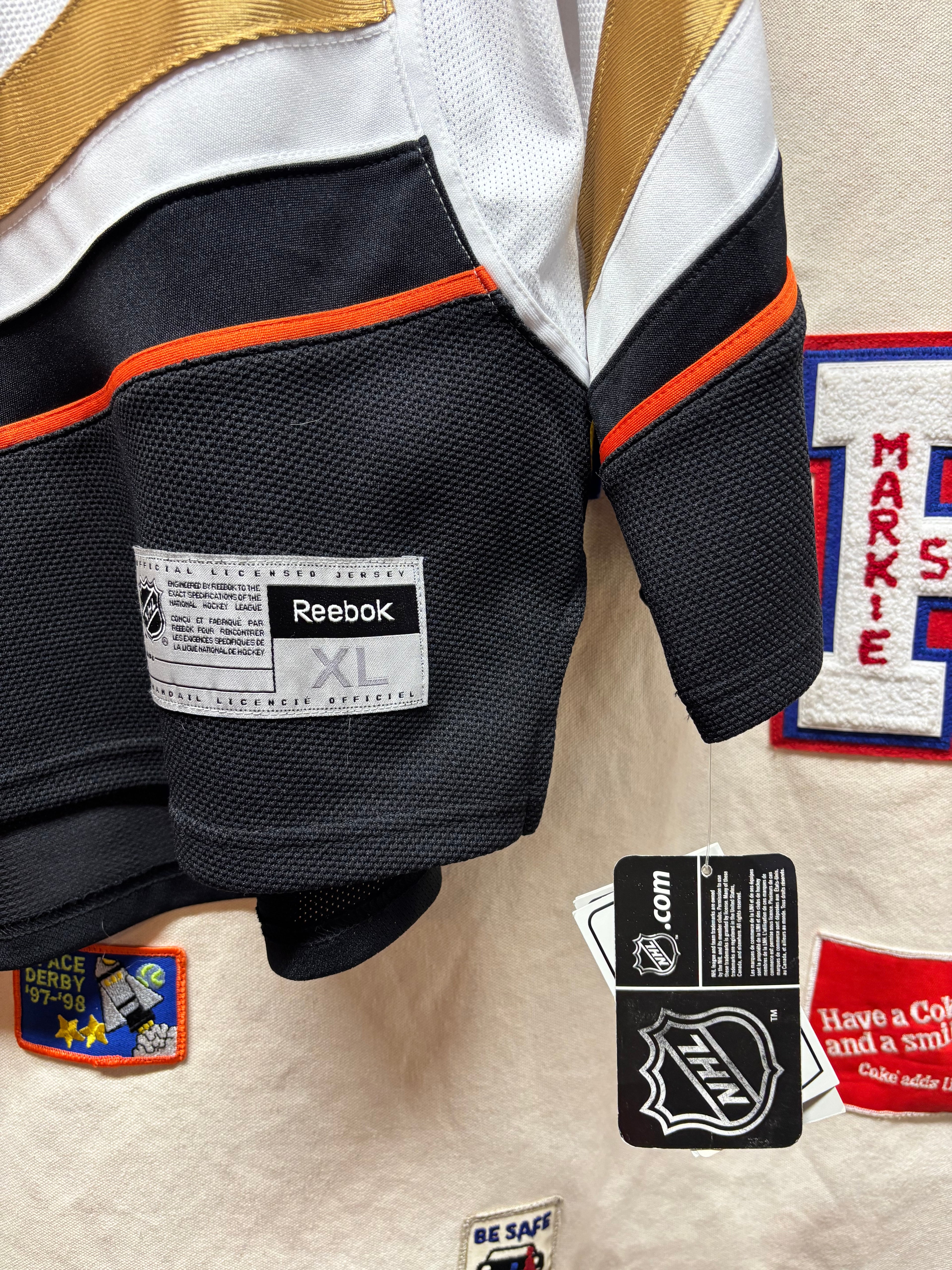 Vtg Anaheim Ducks NHL Y2K Reebok White NWT Hockey Jersey: XL