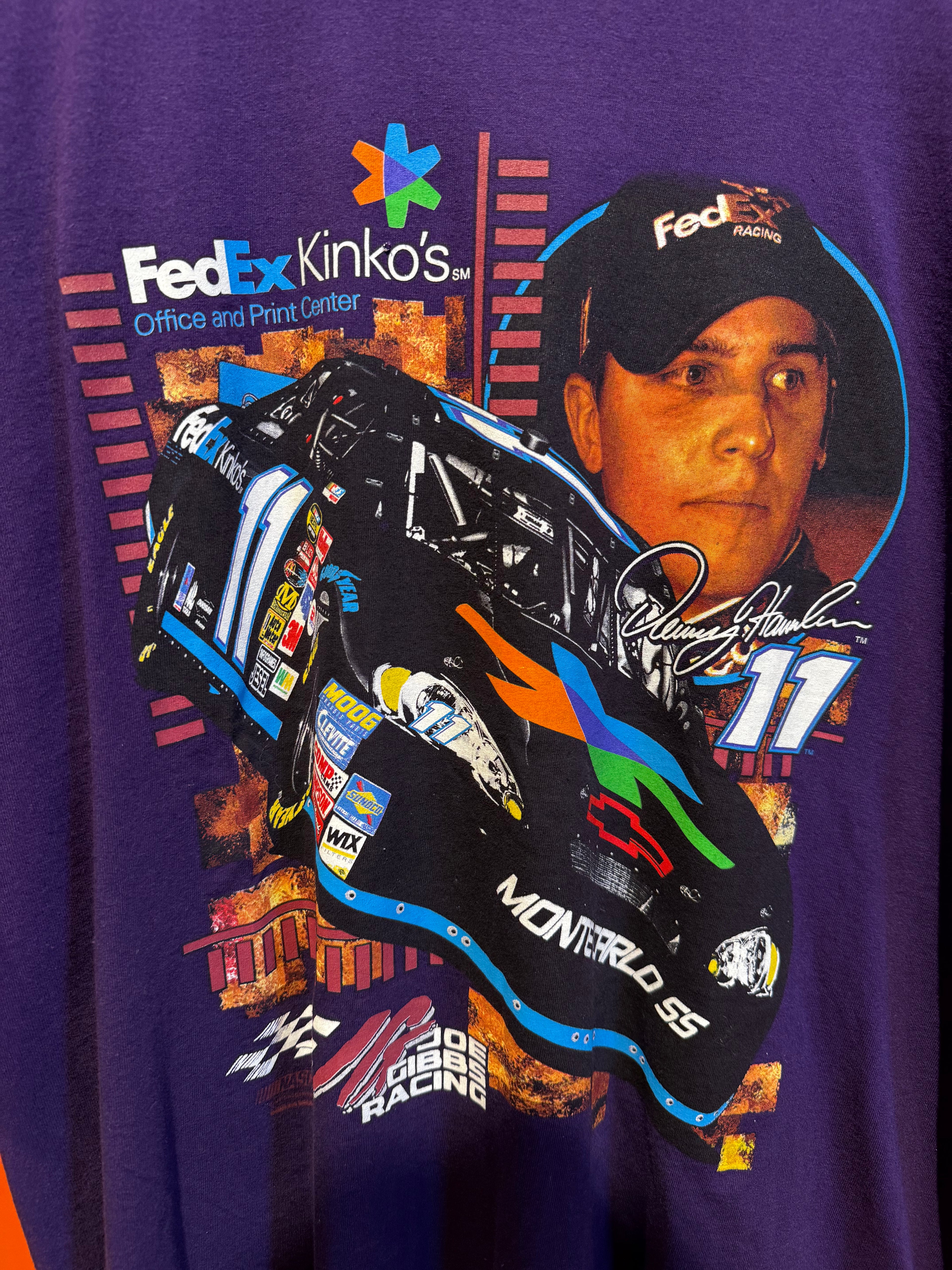 Vintage Nascar Fed Ex Kinkos 11 Chase Purple T-Shirt: XL