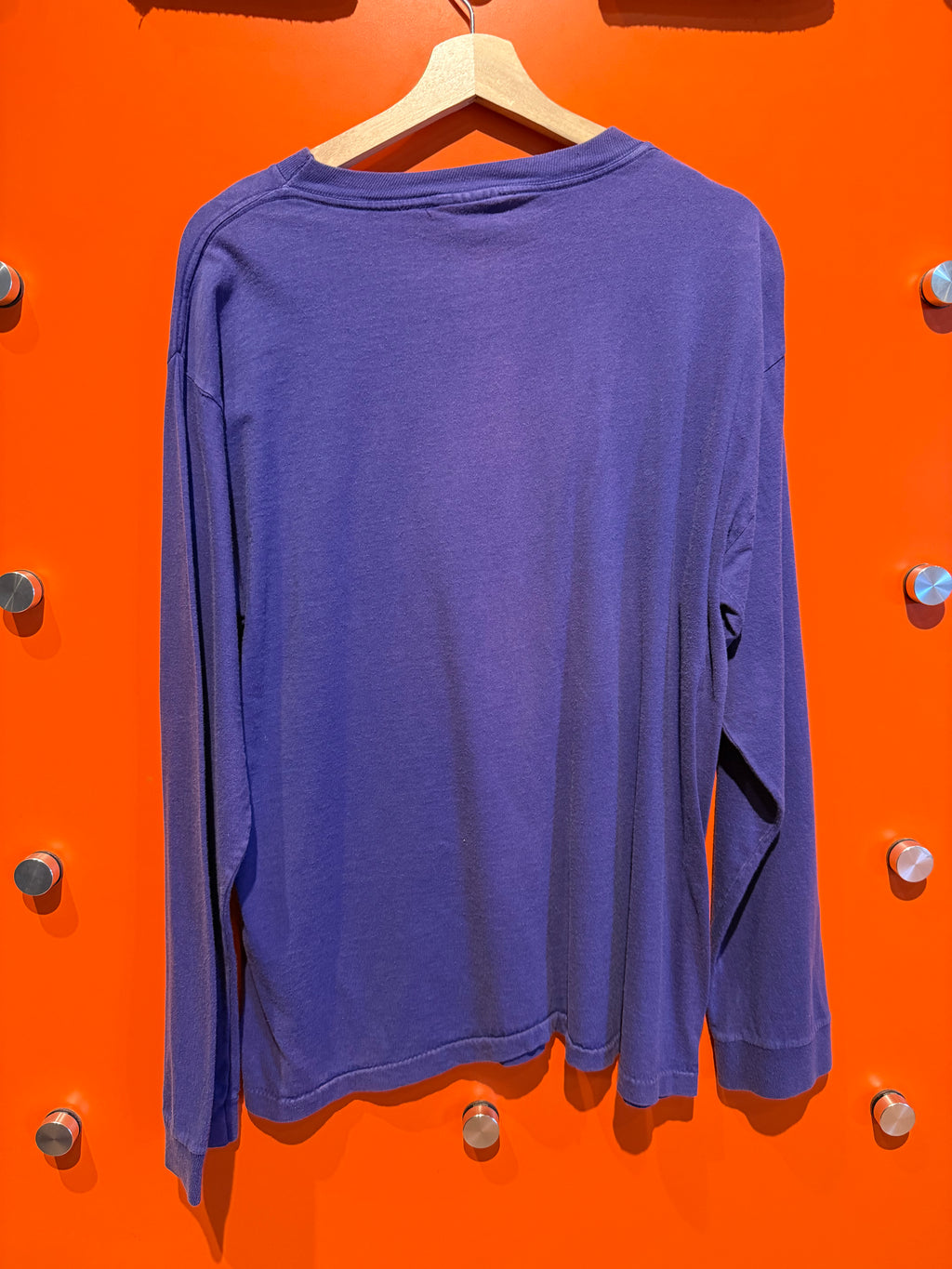 Vintage Guess USA Embroidered Longsleeve Purple T-Shirt: Large