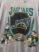 Load image into Gallery viewer, Vtg Jacksonville Jaguars Looney Tunes 1993 NFL Grey Hoodie Sweatshirt: XL
