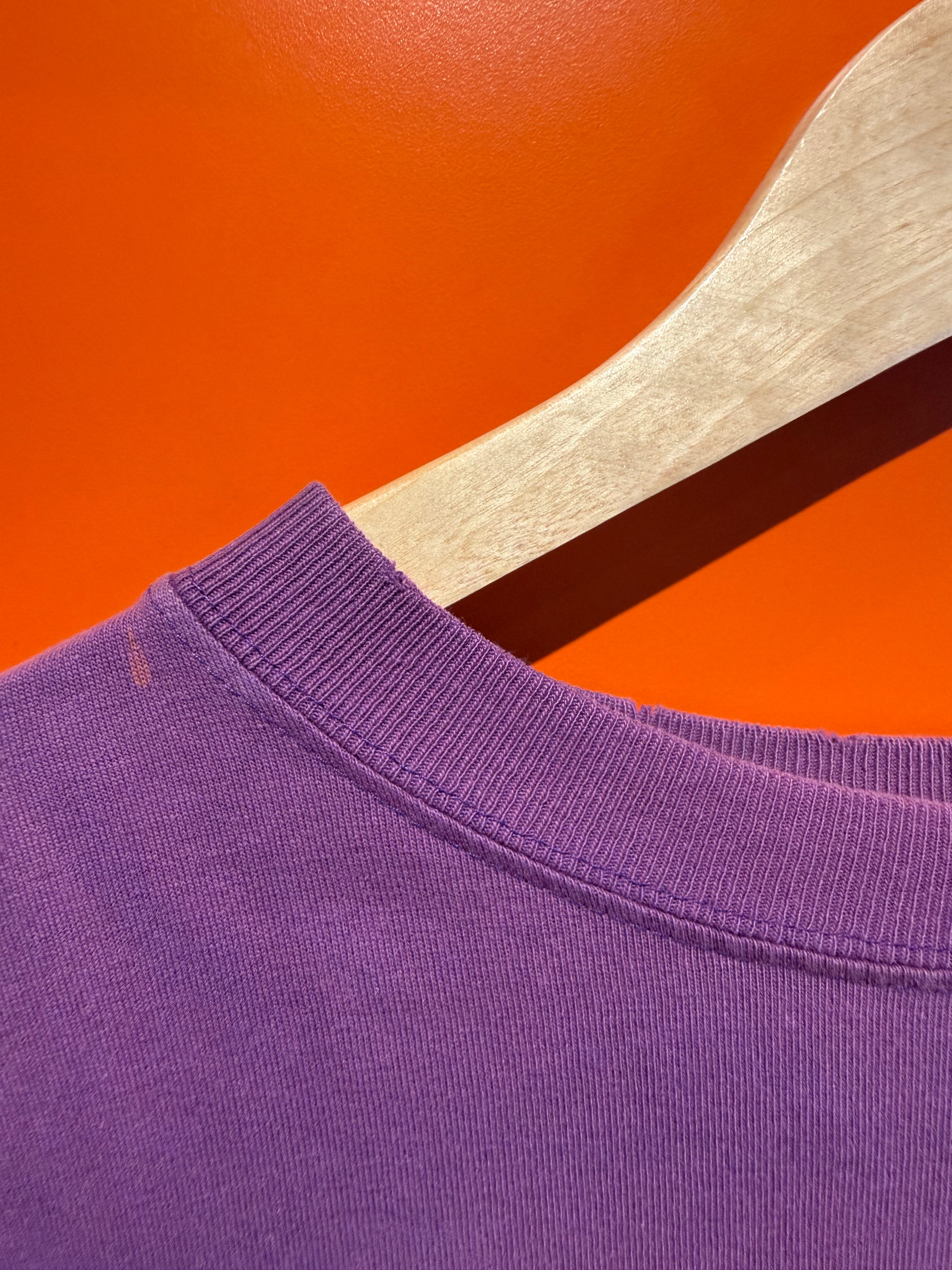 Vintage Minnesota Vikings Purple Embroidered T-Shirt: Large