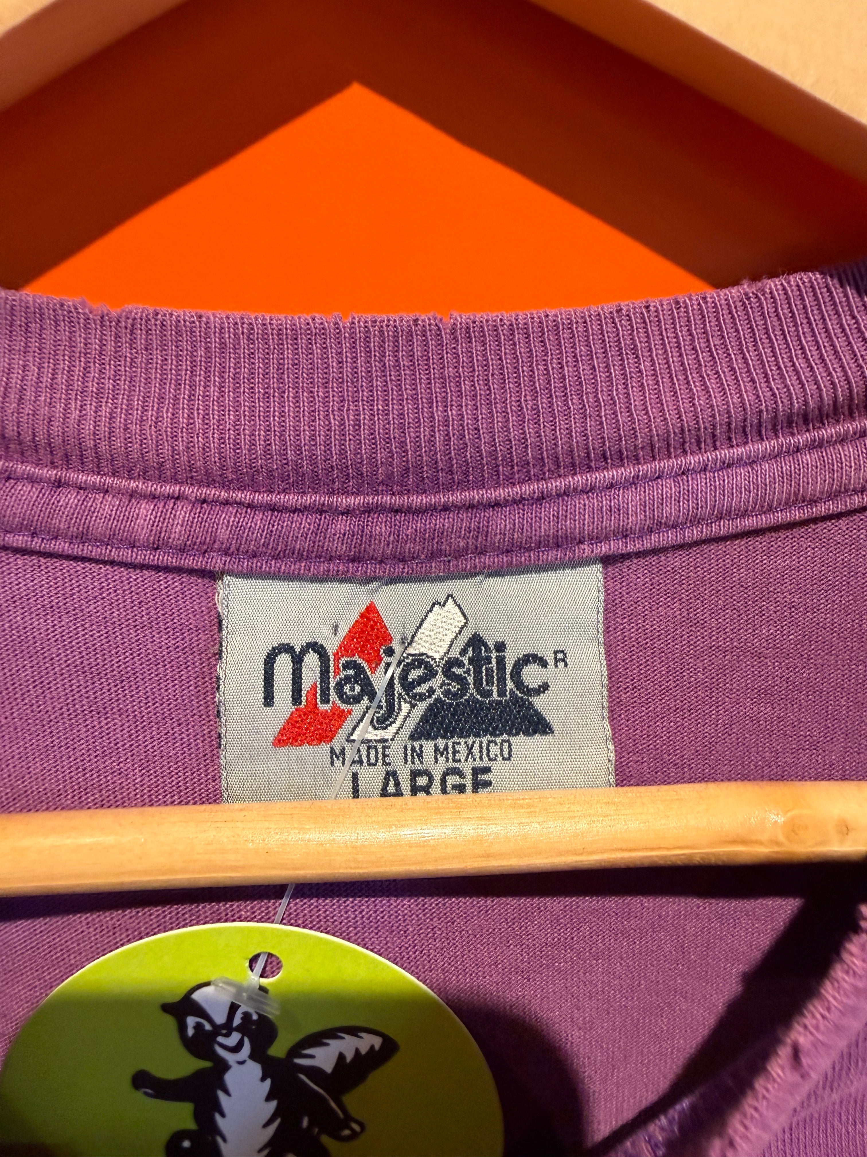 Vintage Minnesota Vikings Purple Embroidered T-Shirt: Large