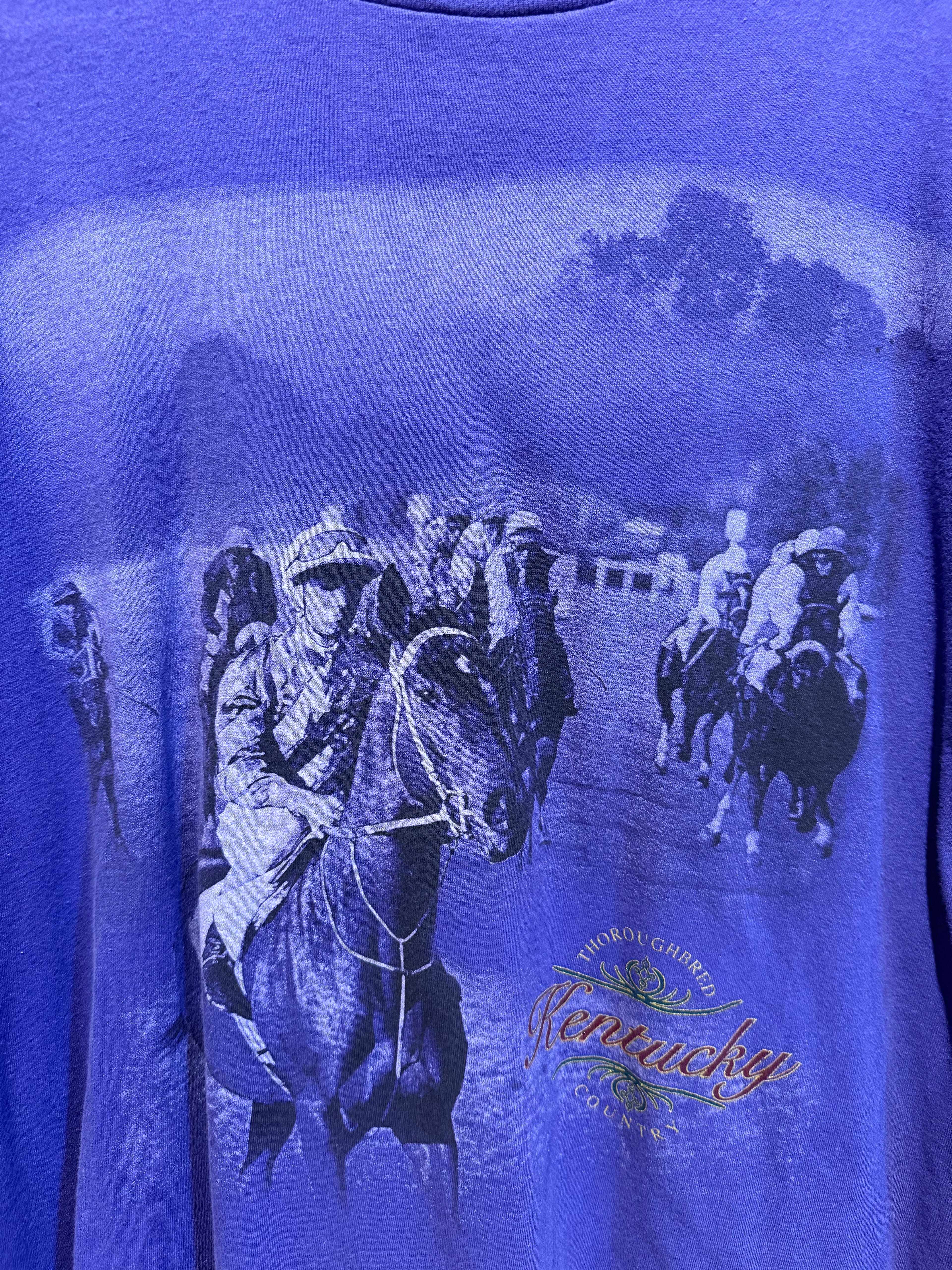 Vintage Kentucky Derby Thoroughbred Country Horse Race Purple T-Shirt: XL