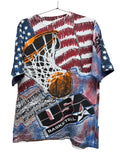 Vintage USA Olympics Basketball Magic Johnson All Over Print AOP T-Shirt: Large