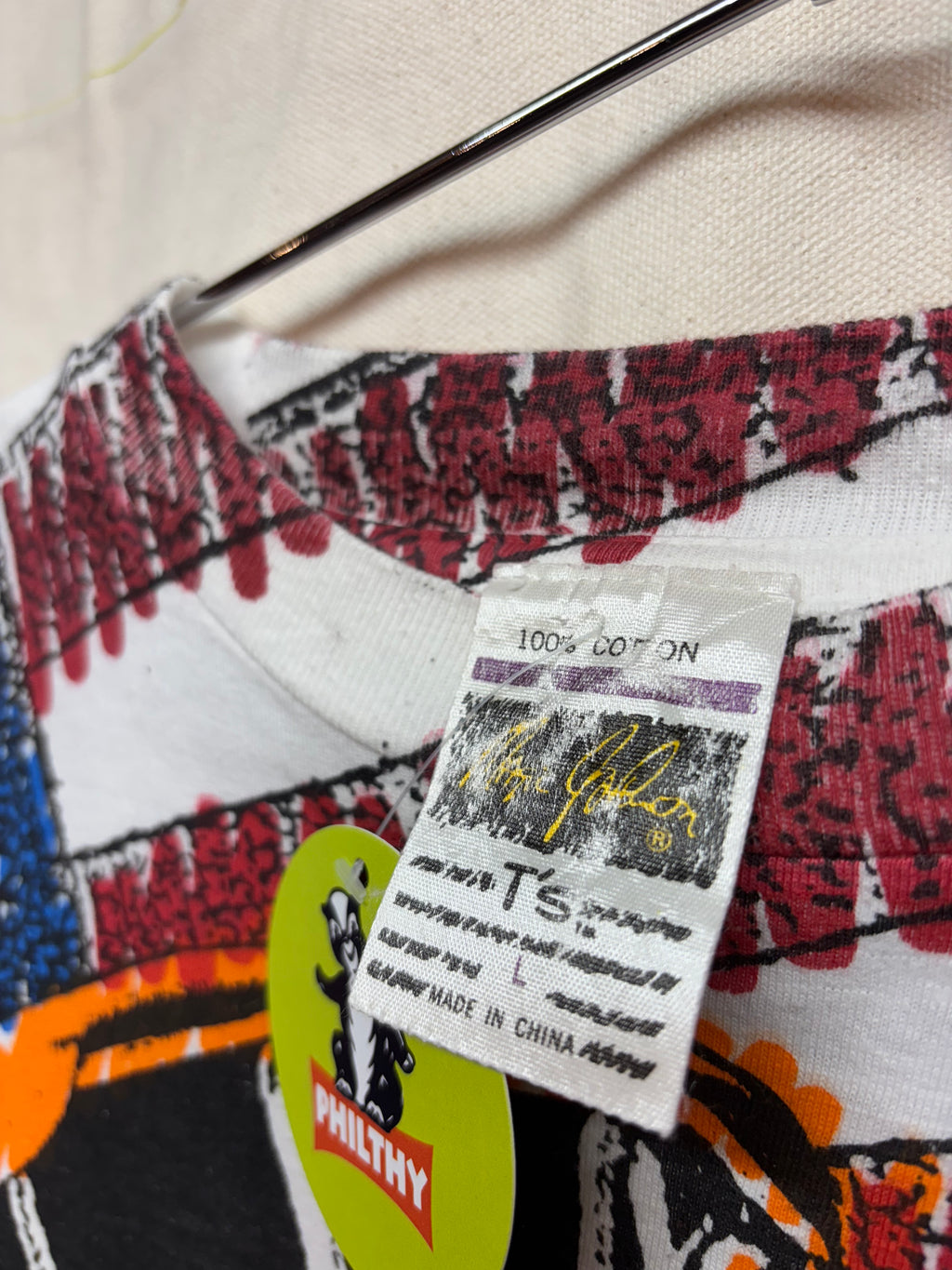 Vintage USA Olympics Basketball Magic Johnson All Over Print AOP T-Shirt: Large