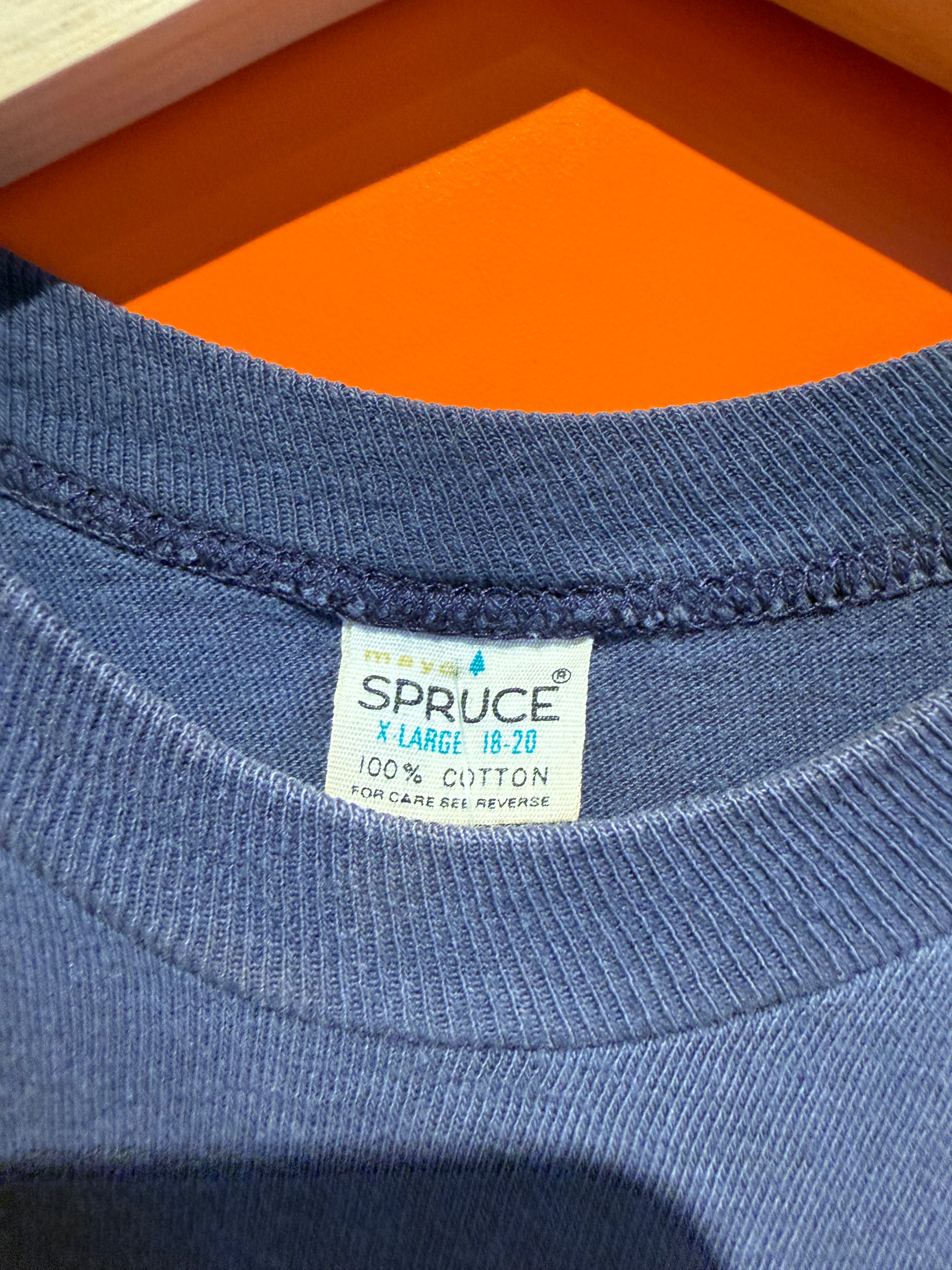 Vintage Doug Blubaugh Wrestling Camp Navy 70's Mayo Spruce T-Shirt: Youth XL