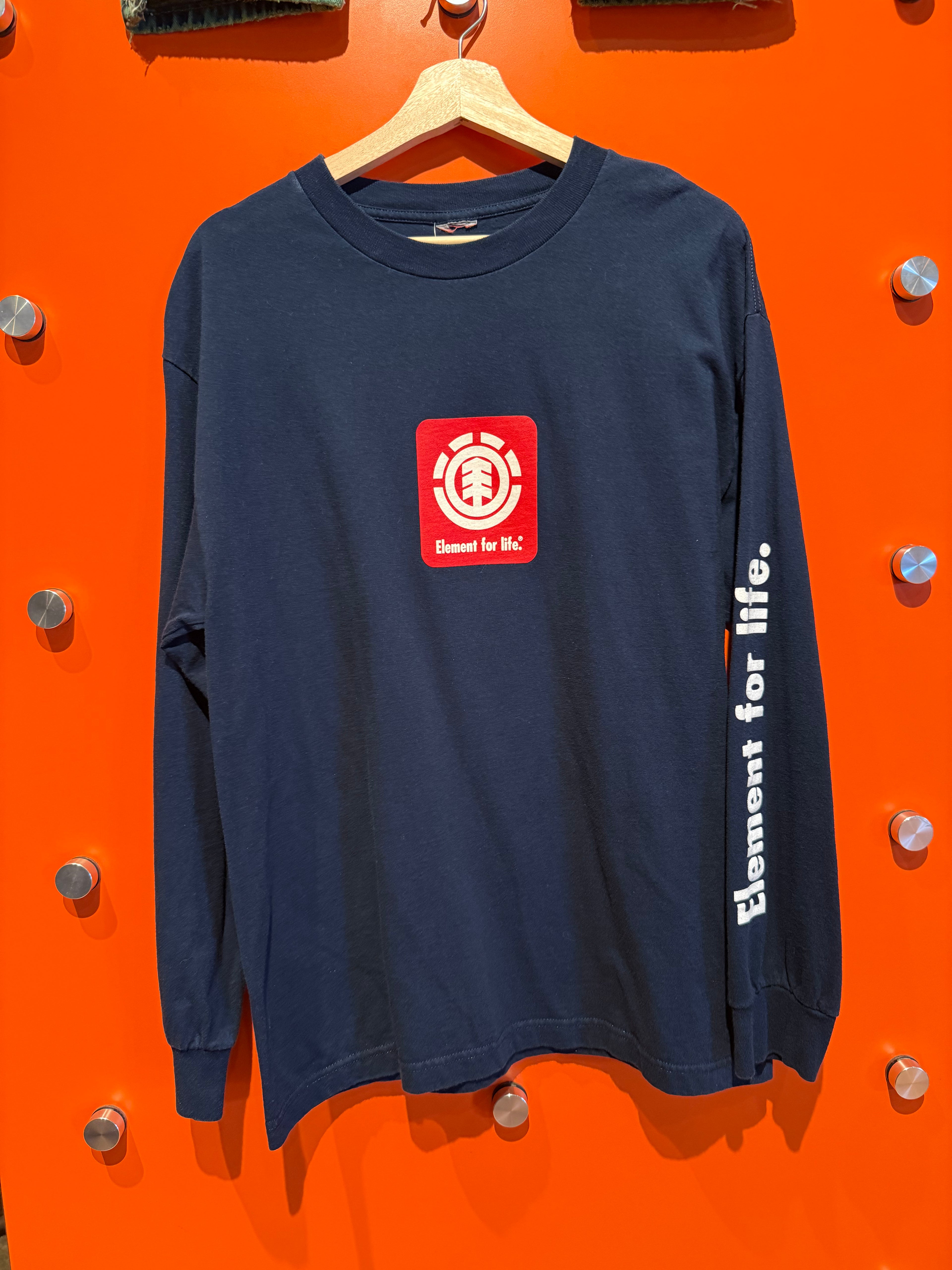 Vintage Element Skateboards Navy Long Sleeve: L