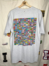 Load image into Gallery viewer, Vintage University of Evansville International Flags Grey T-Shirt: XL
