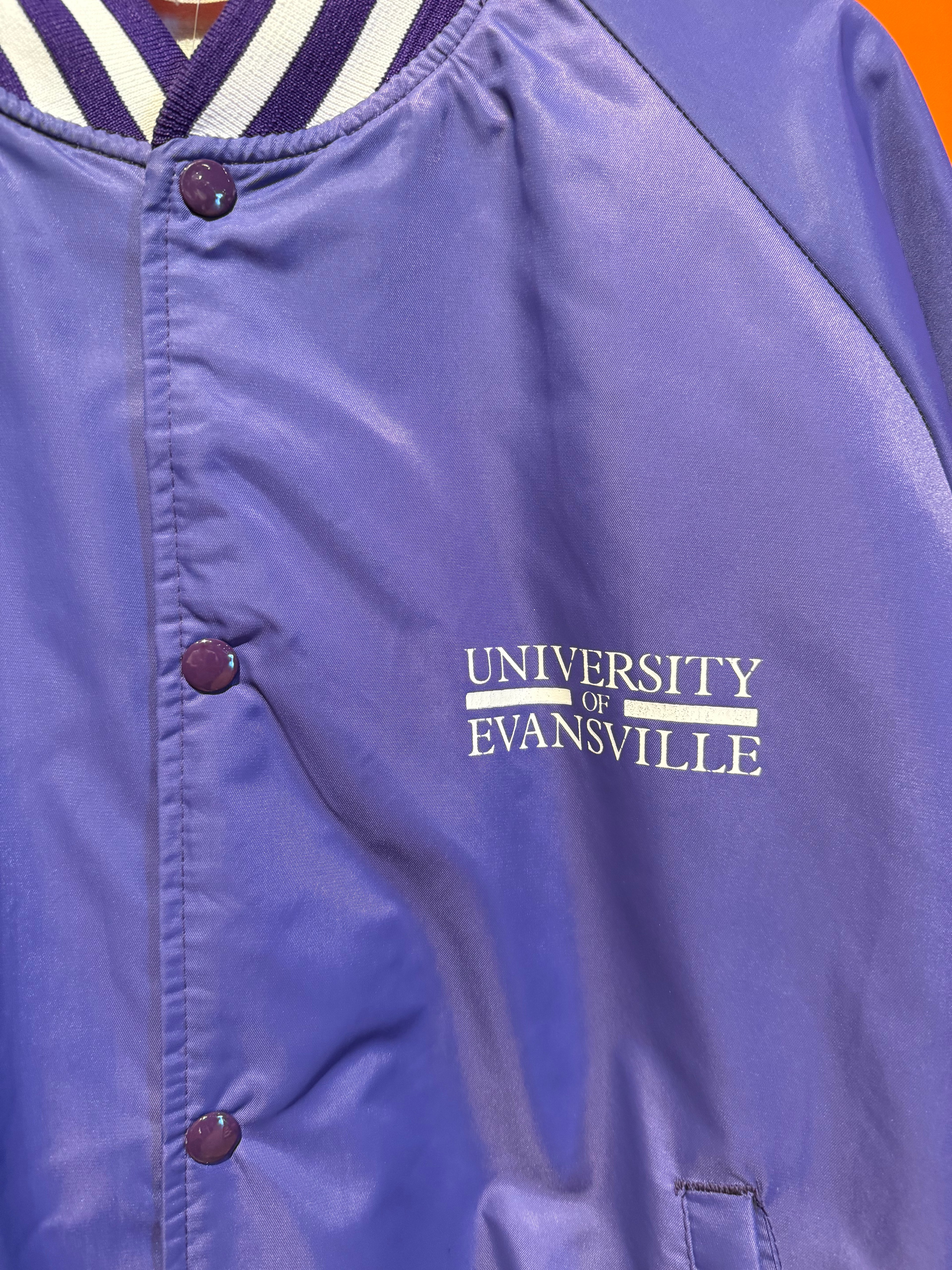 Vintage University of Evansville Varsity Bomber Jacket: XXL