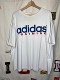 Vintage Adidas Training Spellout 90's White T-Shirt: XXL