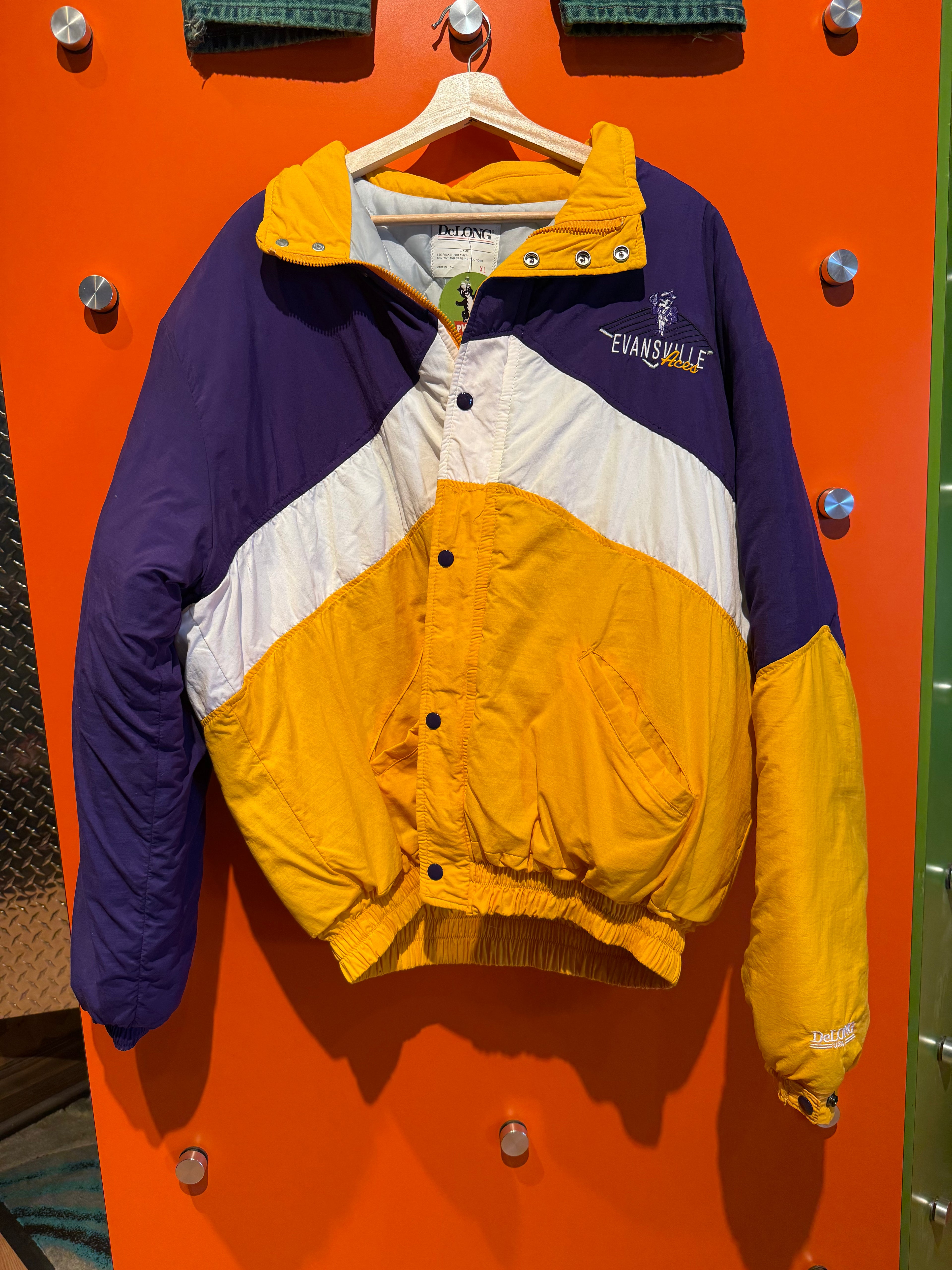 Vintage University of Evansville Purple Aces 90's Coat: XL