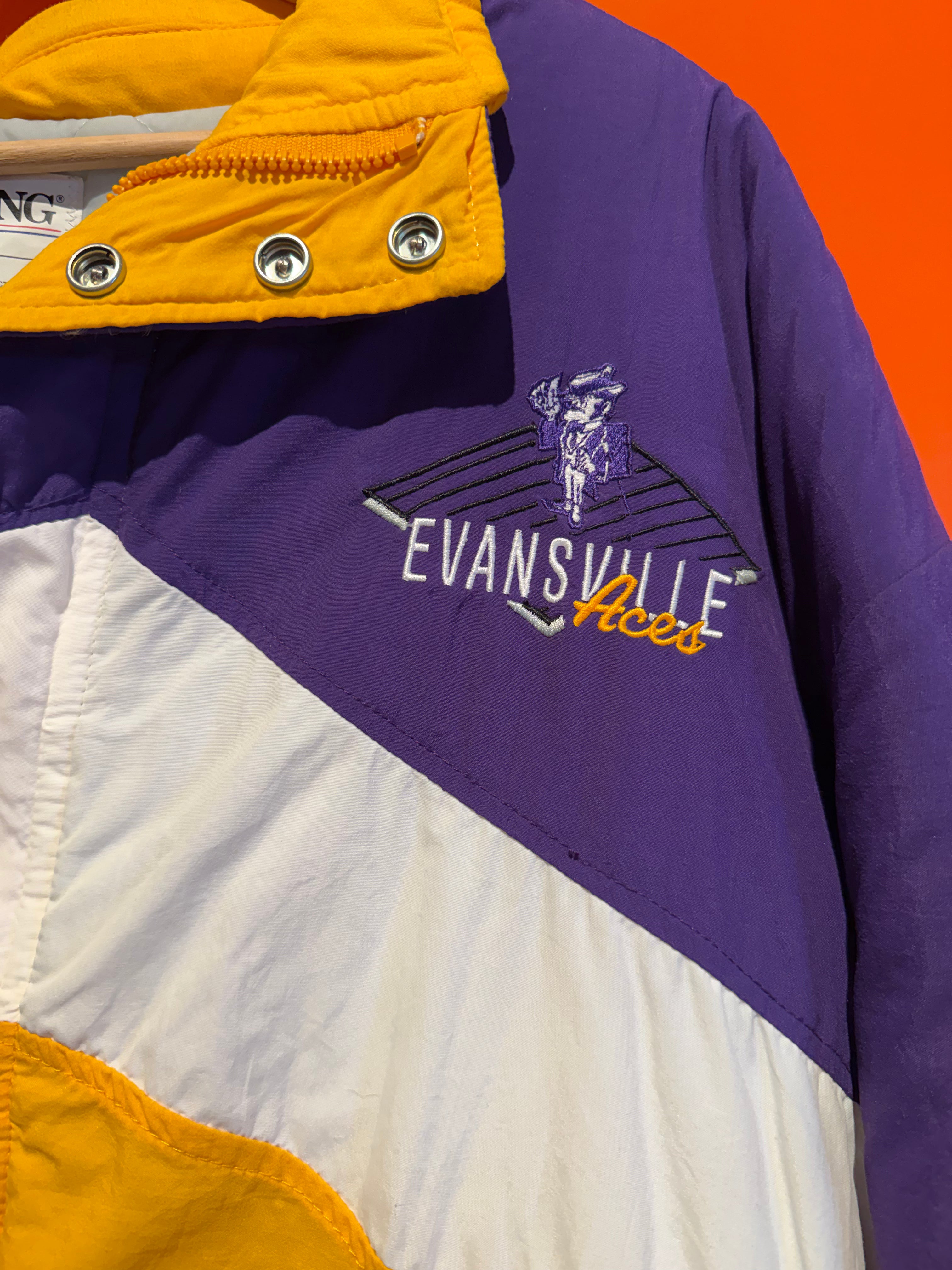 Vintage University of Evansville Purple Aces 90's Coat: XL
