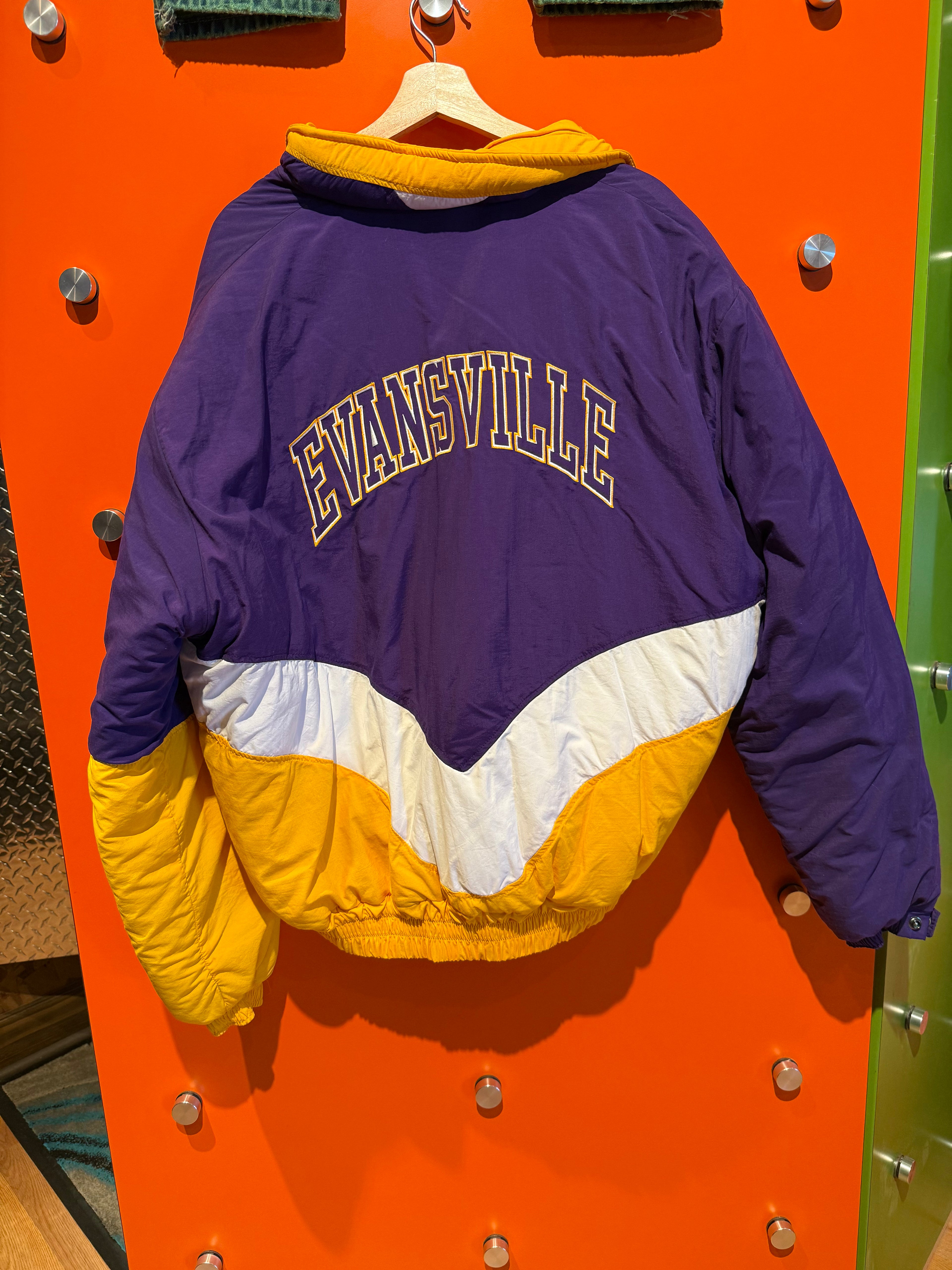 Vintage University of Evansville Purple Aces 90's Coat: XL