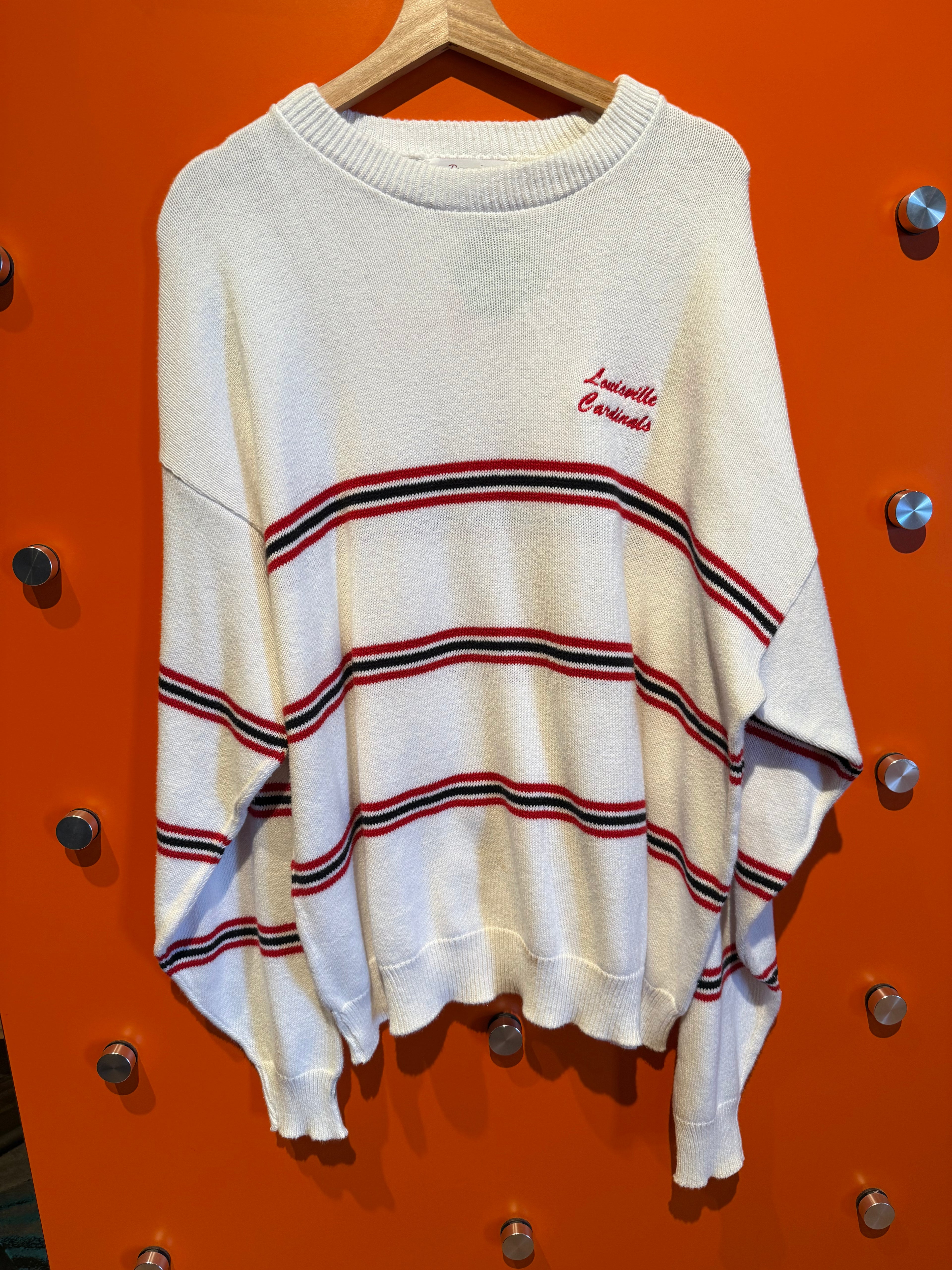 Vintage Louisville Cardinals Striped Knit Sweater: XXL