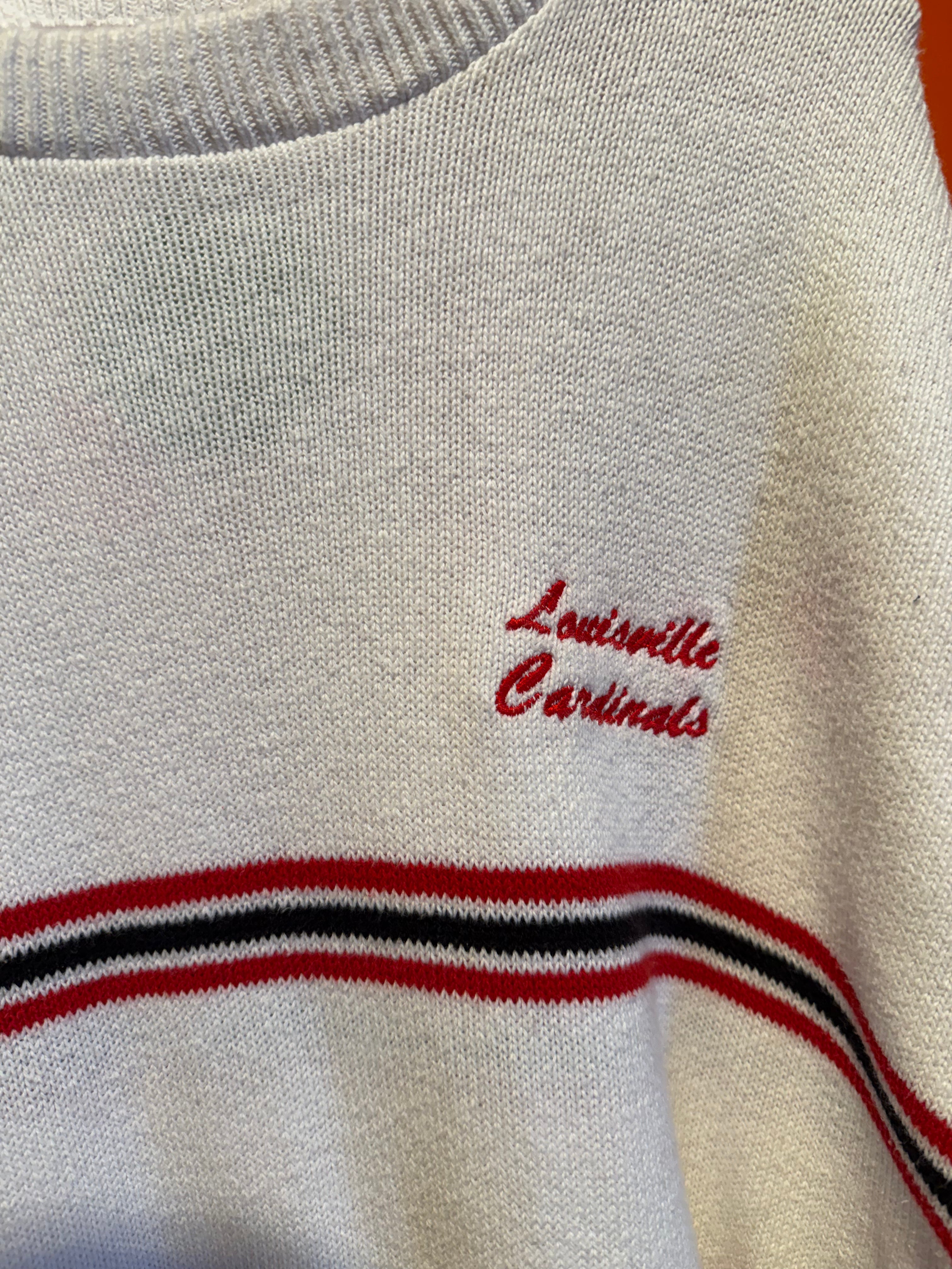 Vintage Louisville Cardinals Striped Knit Sweater: XXL