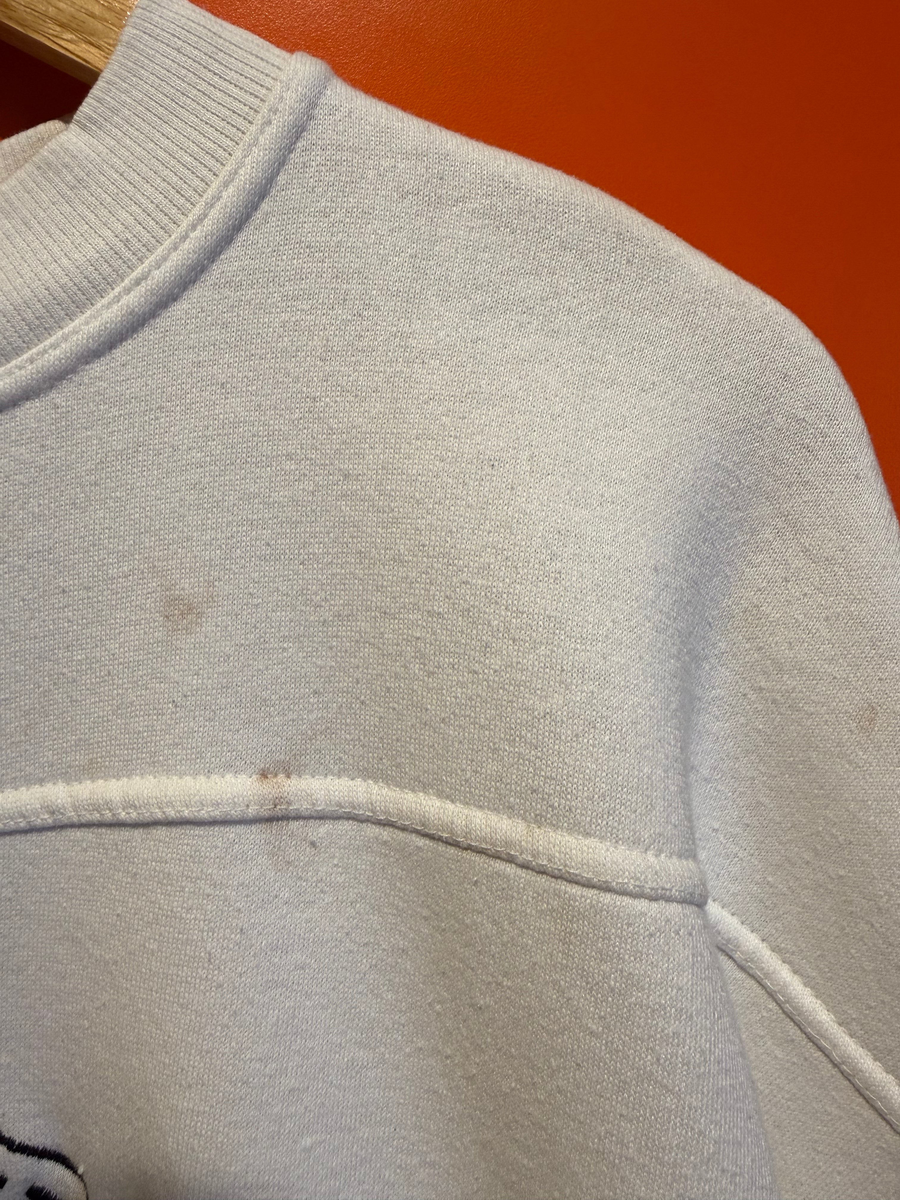 Vintage Purdue University White Embroidered Crewneck: L