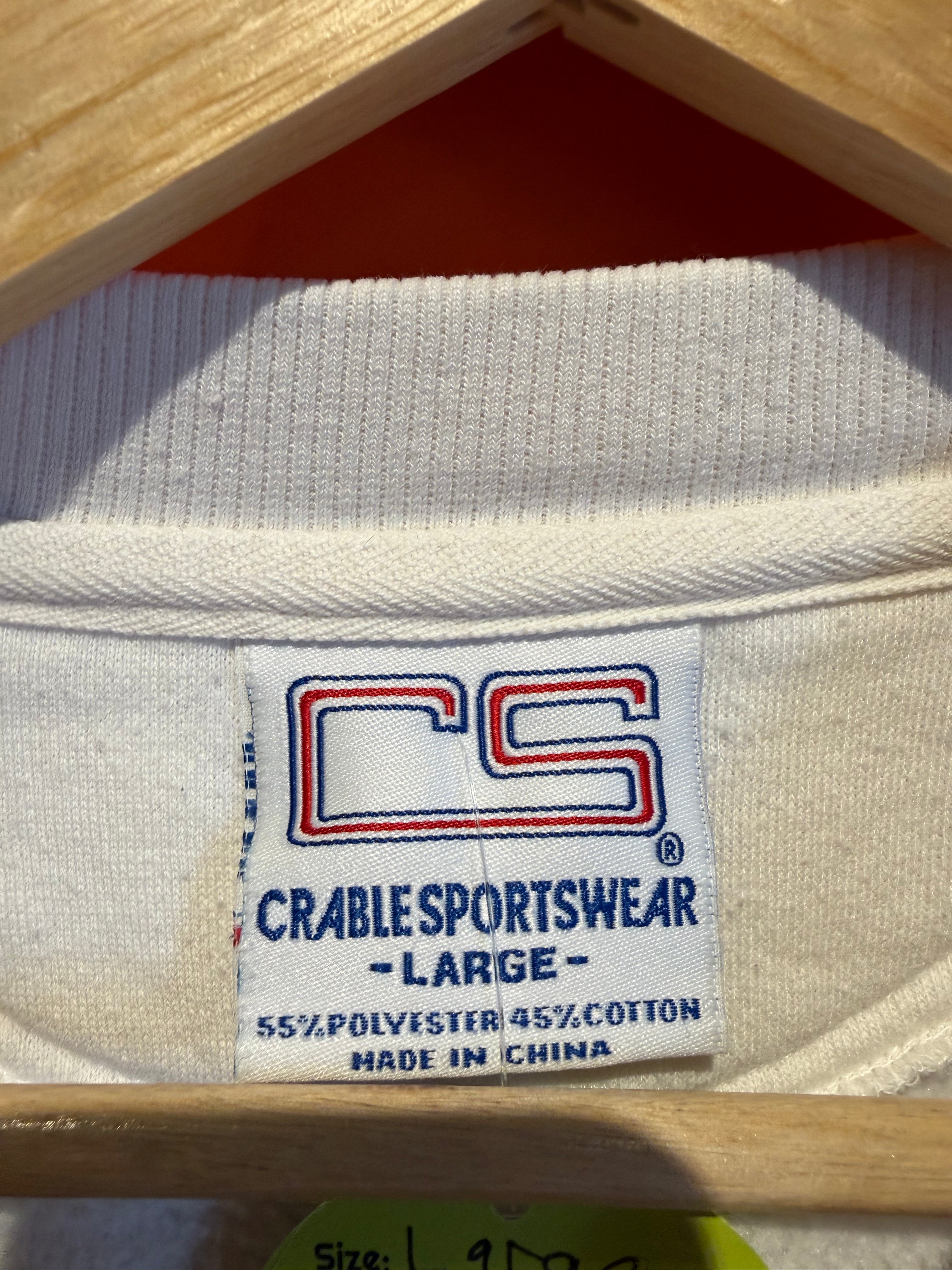 Vintage Purdue University White Embroidered Crewneck: L