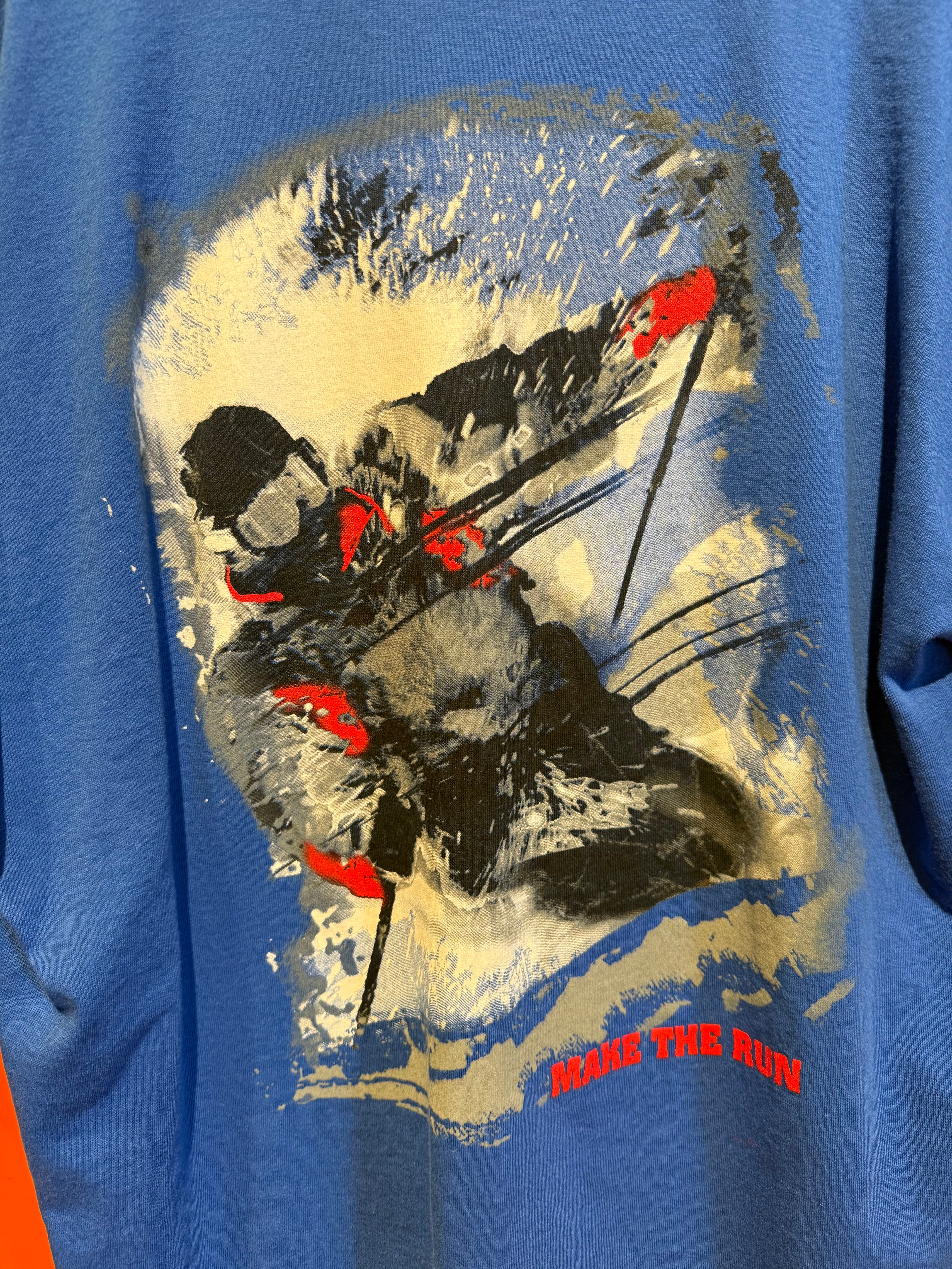 Vintage Marlboro Adventure Blue Pocket Compass Snowboarding T-Shirt: XL