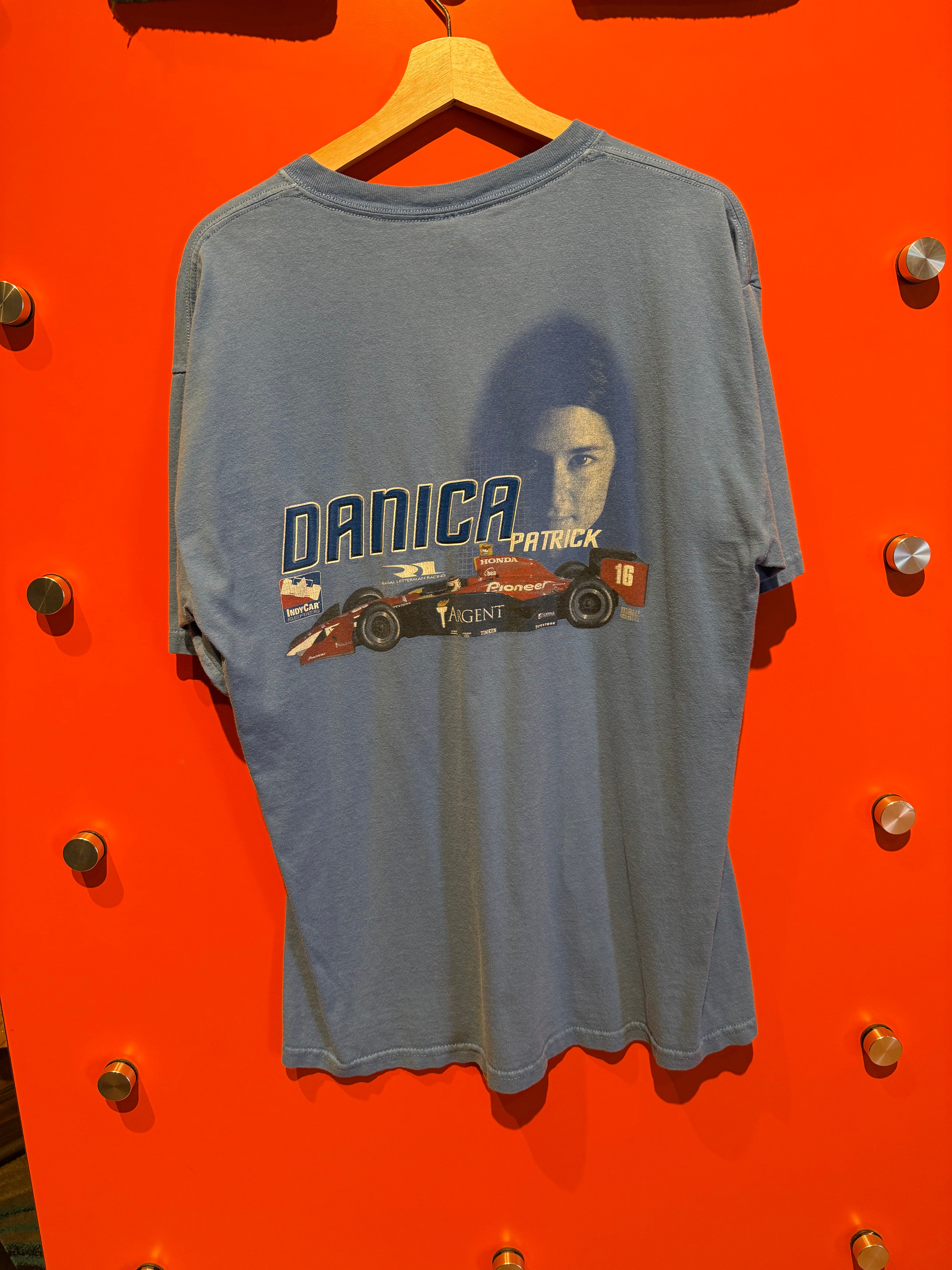 Vintage Danica Patrick Blue Racing T-Shirt: XL