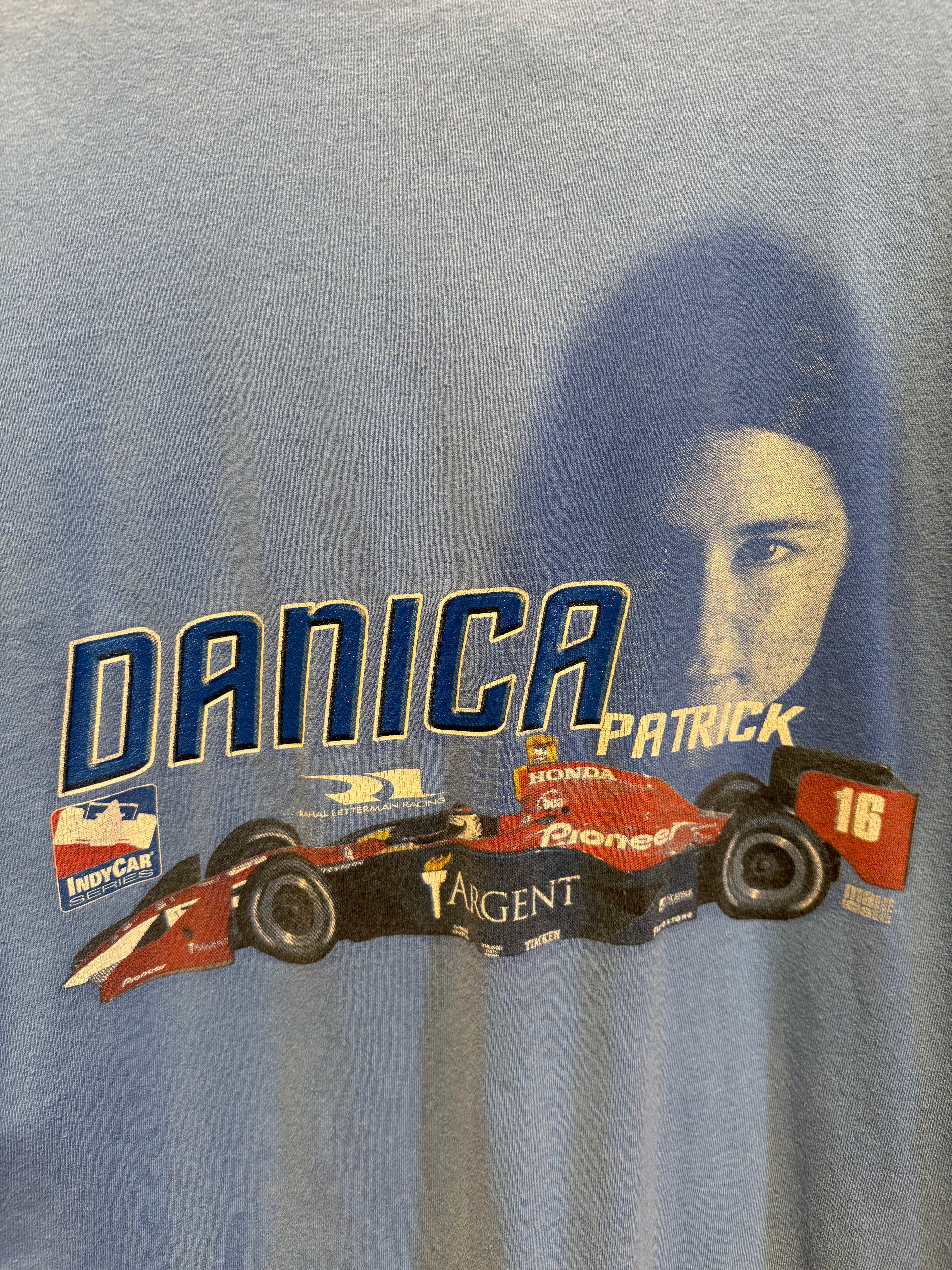 Vintage Danica Patrick Blue Racing T-Shirt: XL